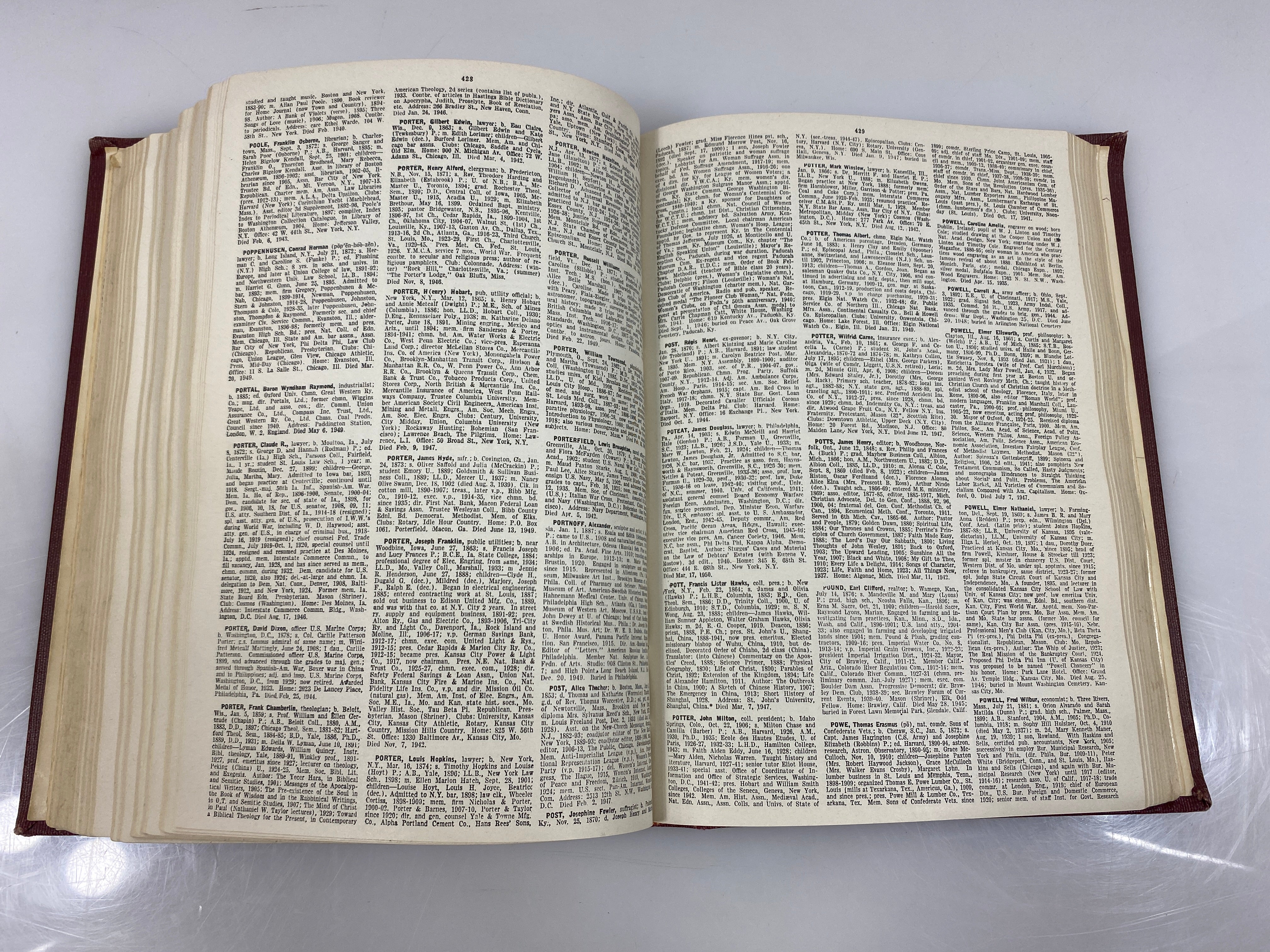 Who Was Who in America Vol. 2 Ex-library 1950 HC