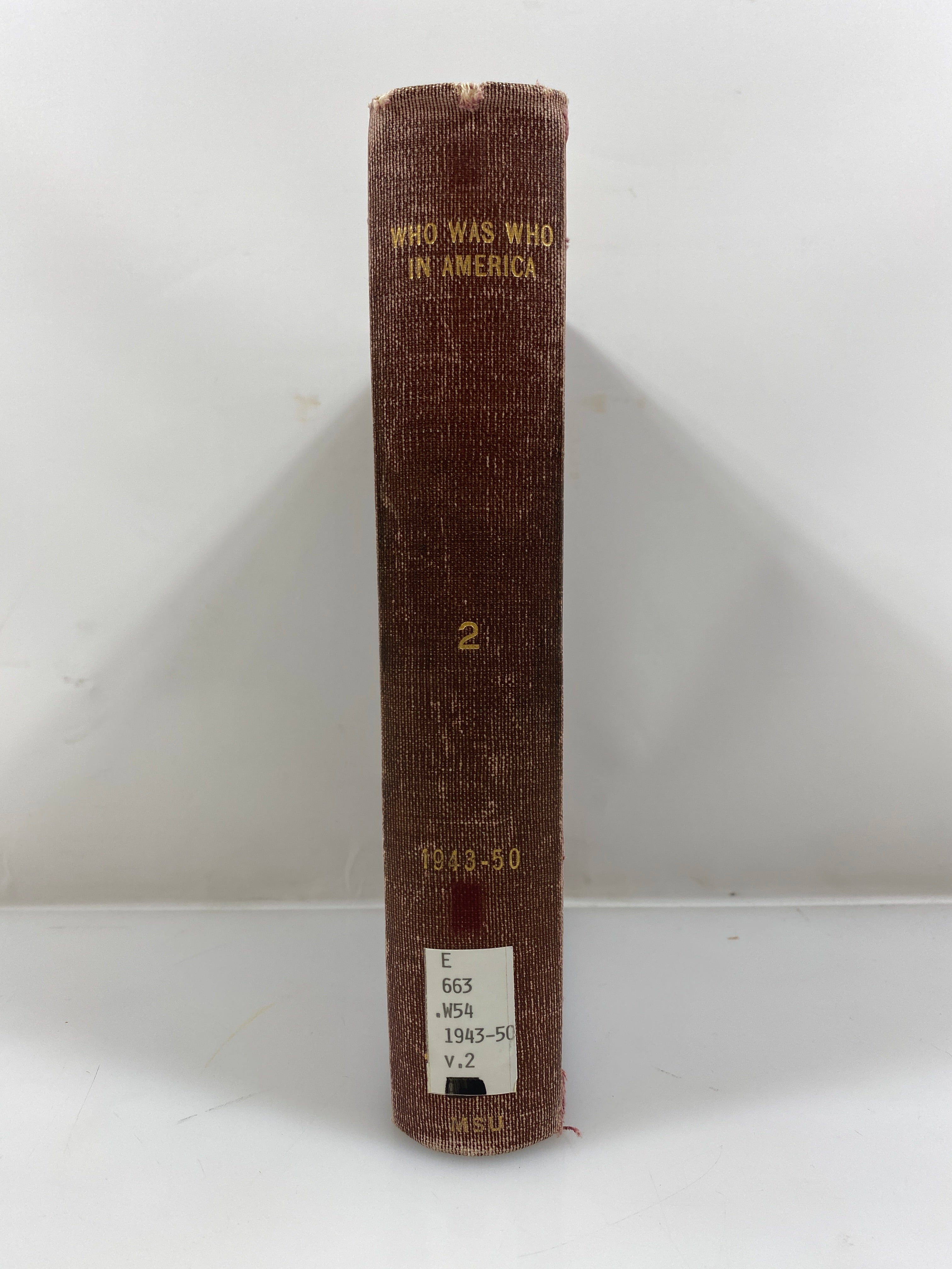 Who Was Who in America Vol. 2 Ex-library 1950 HC