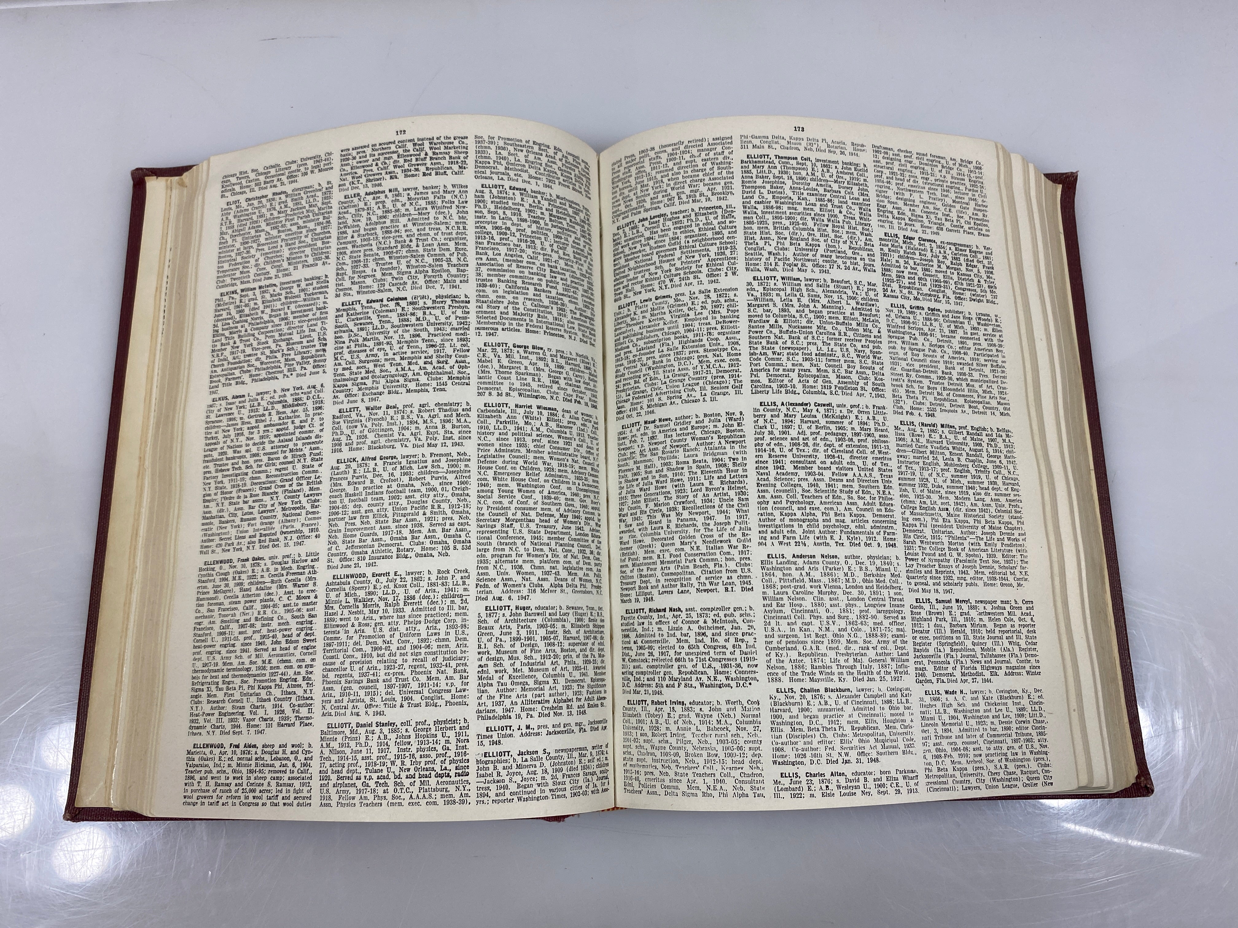 Who Was Who in America Vol. 2 Ex-library 1950 HC