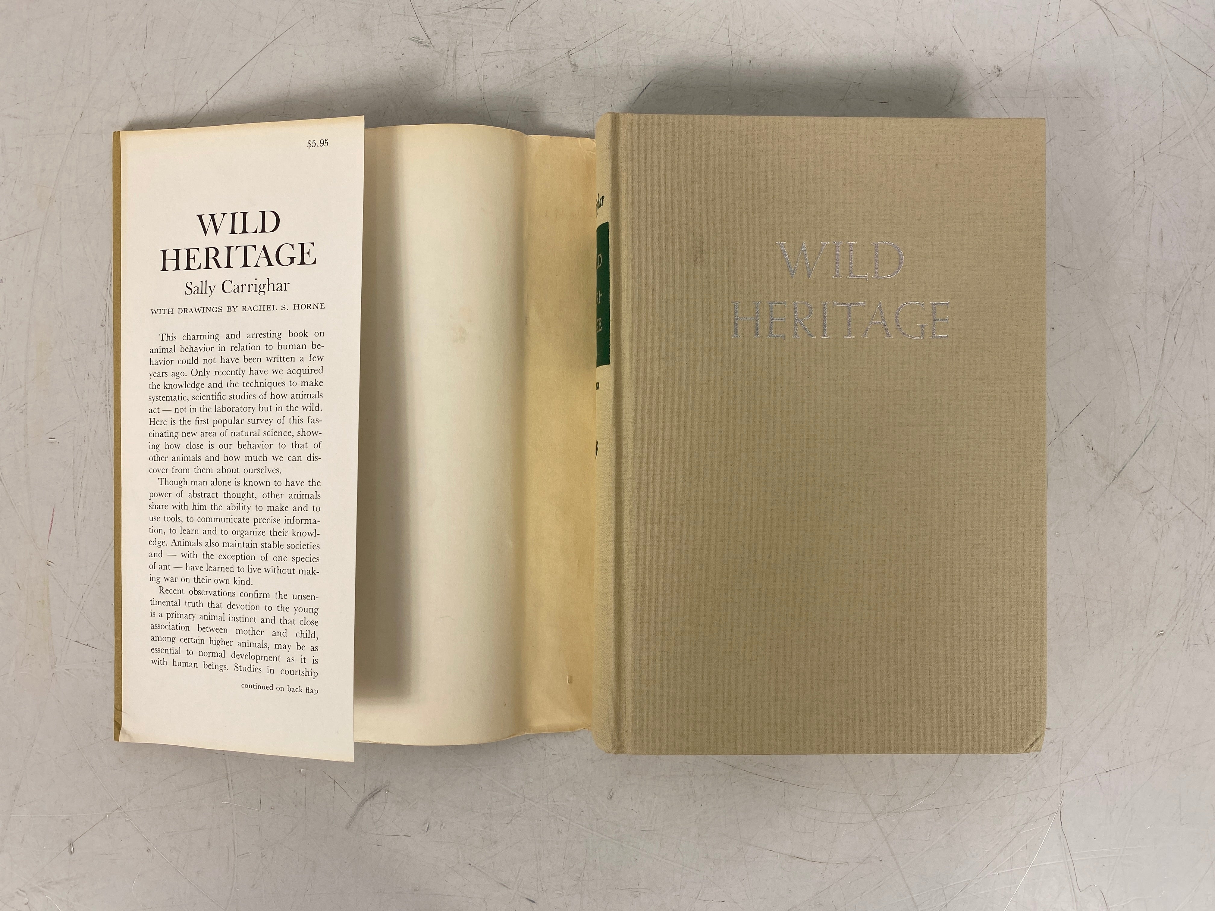 Wild Heritage by Sally Carrighar 1965 First Printing HC DJ