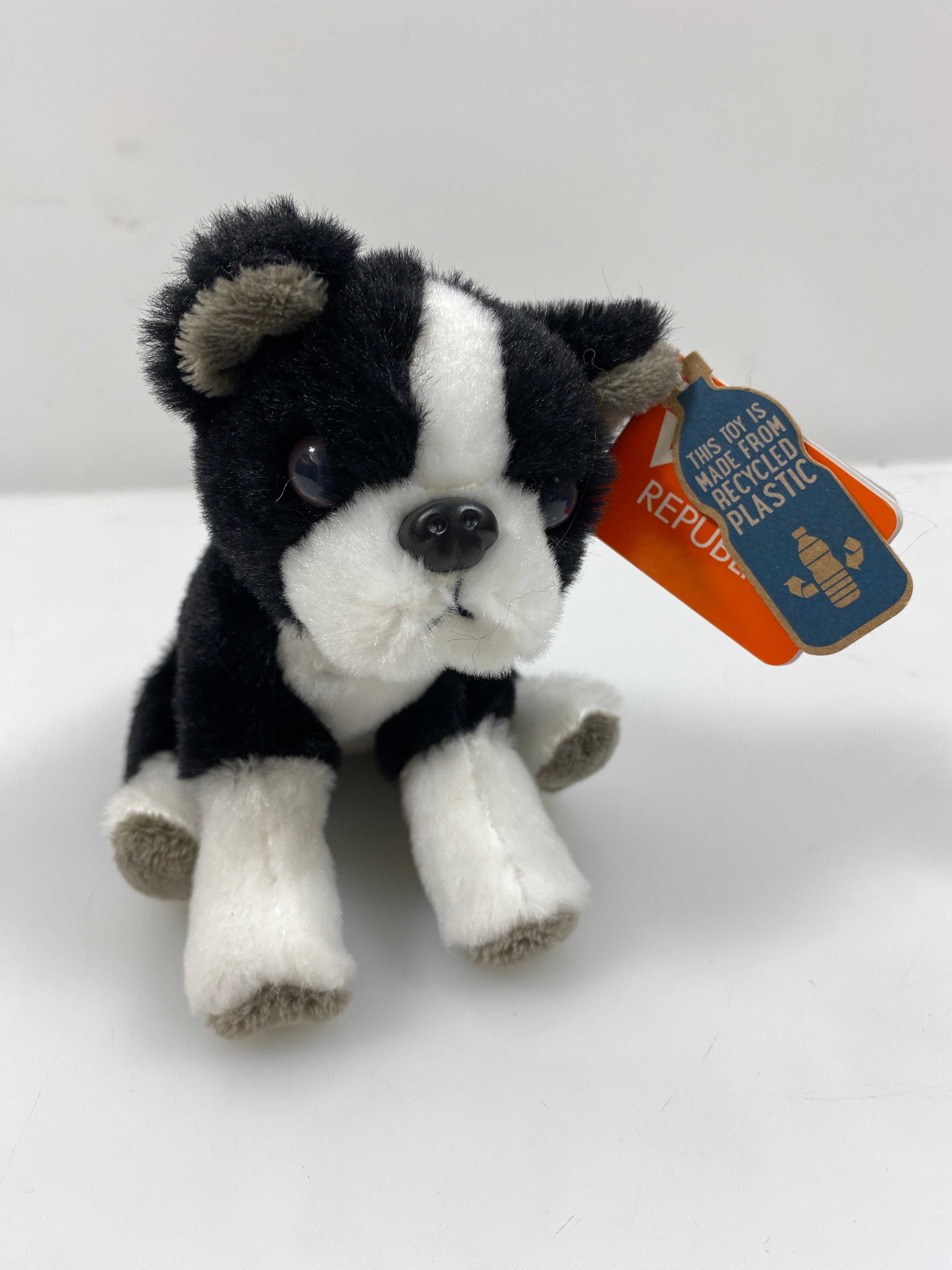 Wild Republic Pocketkins Eco Boston Terrier Plush Toy