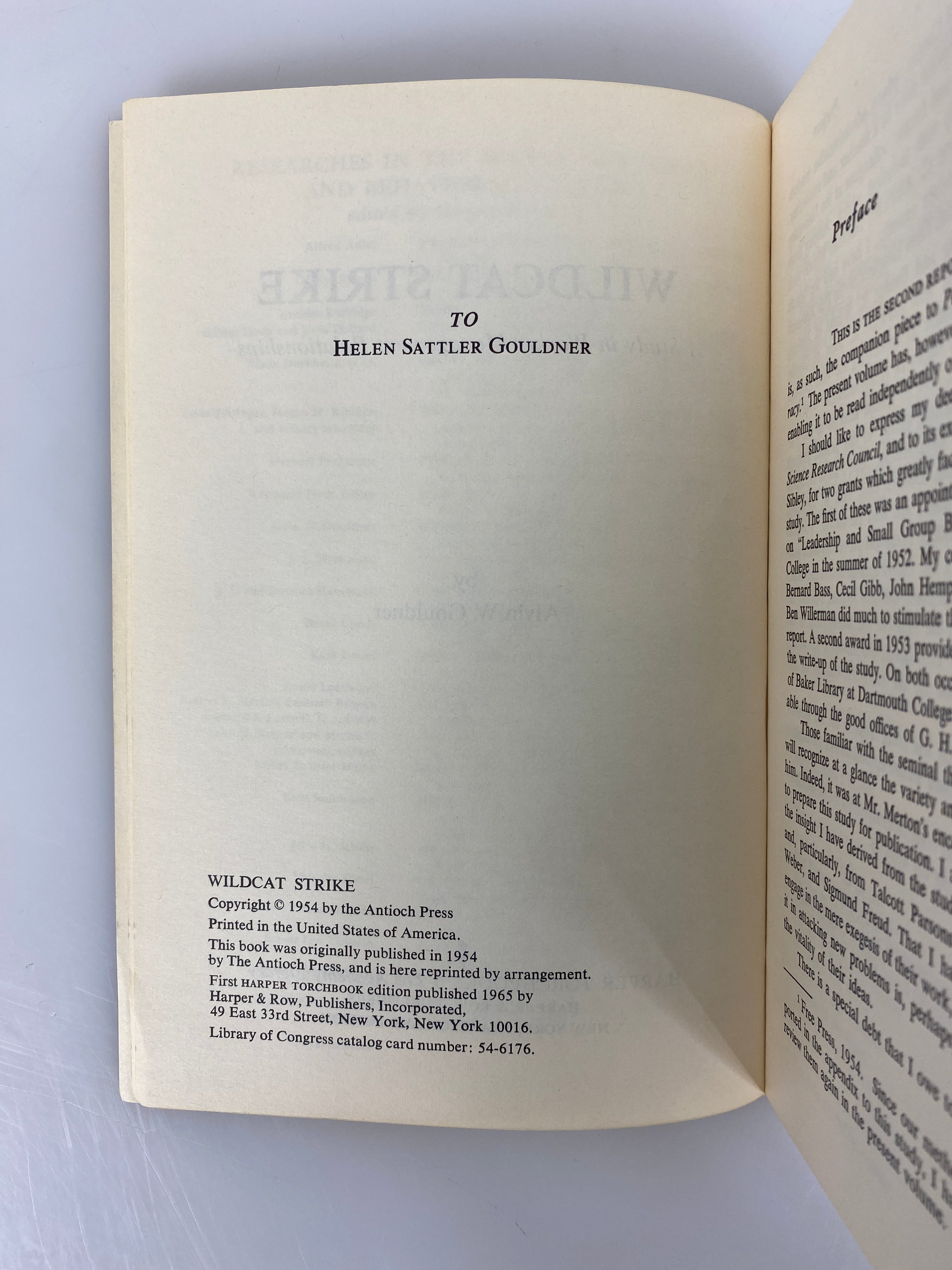 Wildcat Strike by Alvin W. Gouldner 1965 1st Harper Torchbooks Ed SC