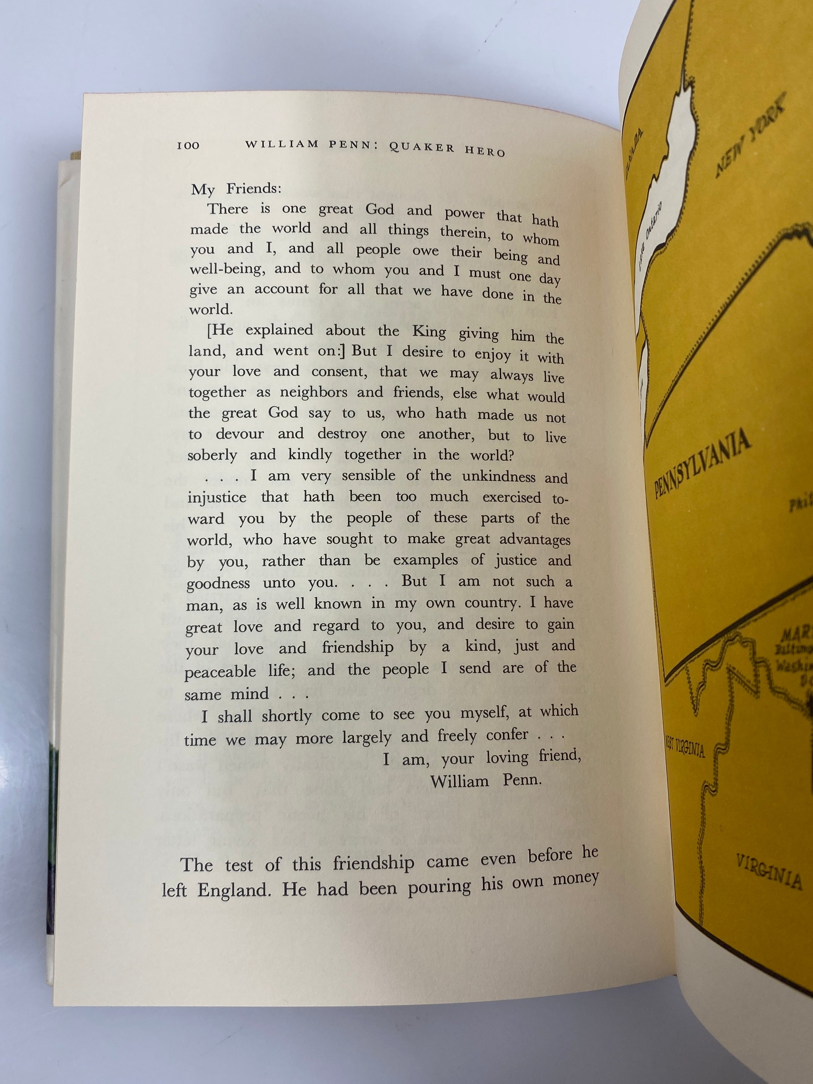 William Penn Quaker Hero Hidegarde Dolson Random House 1961 HCDJ