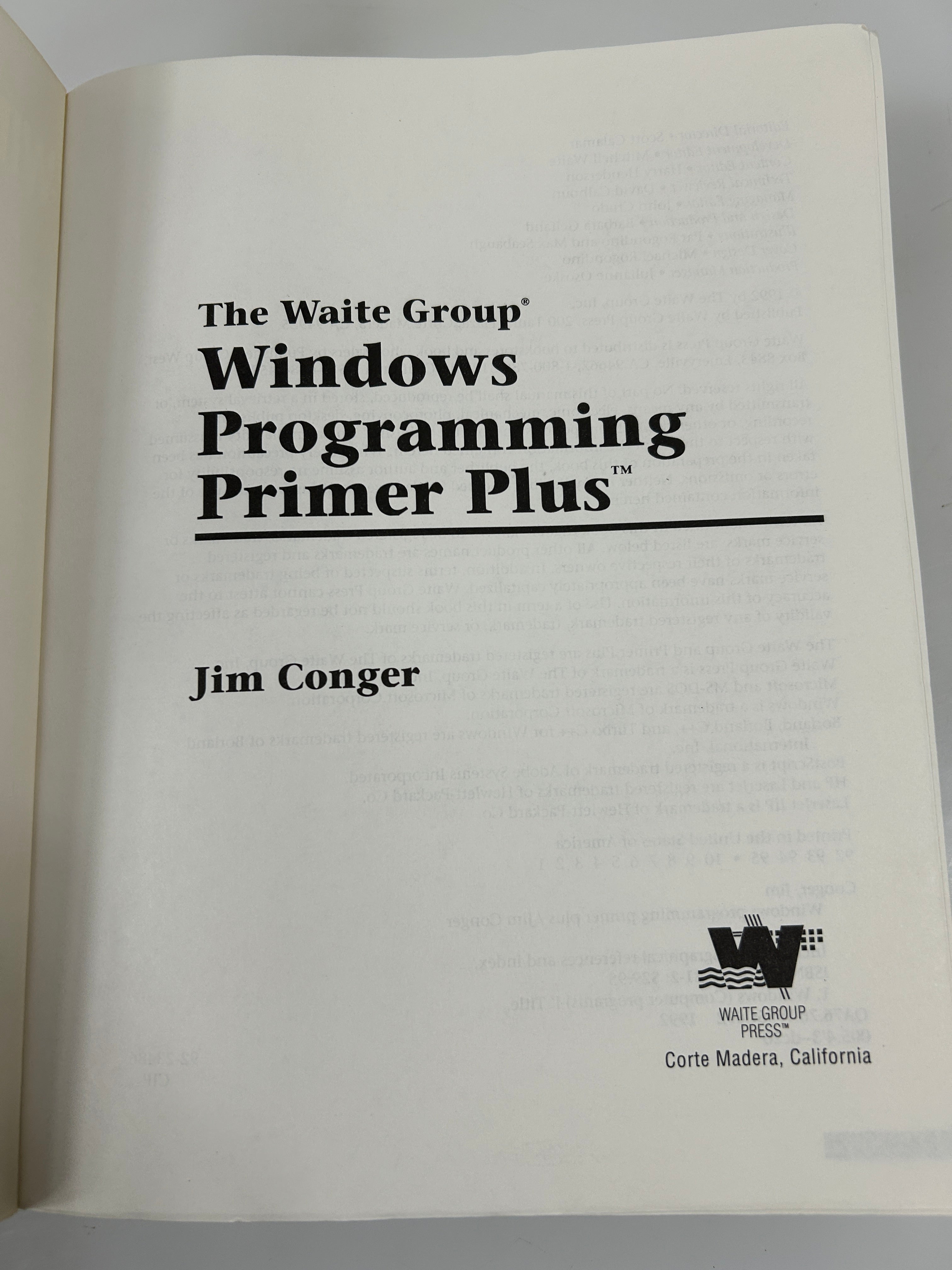 Windows Programming Primer Plus Paperback by Jim Conger
