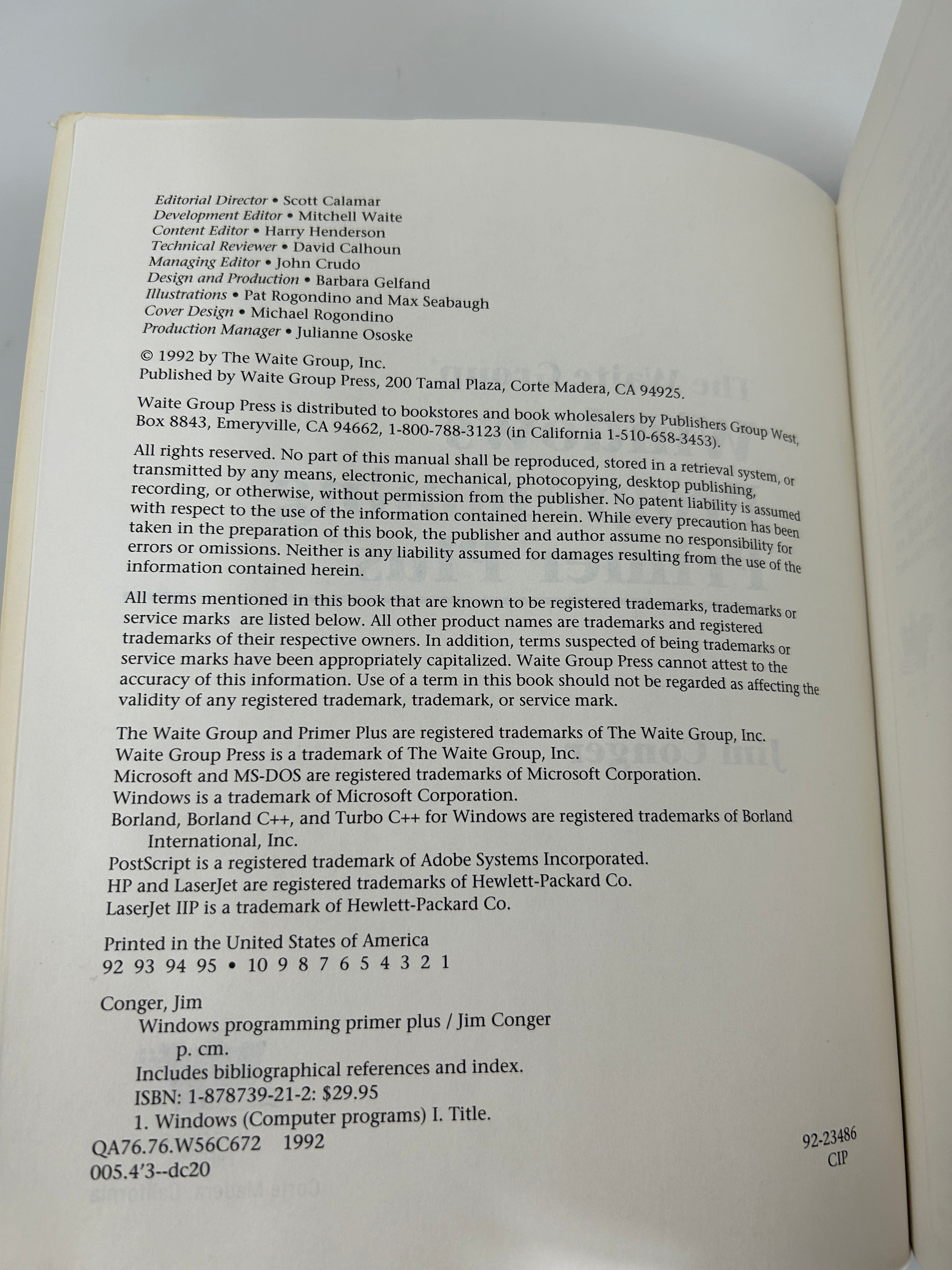 Windows Programming Primer Plus Paperback by Jim Conger
