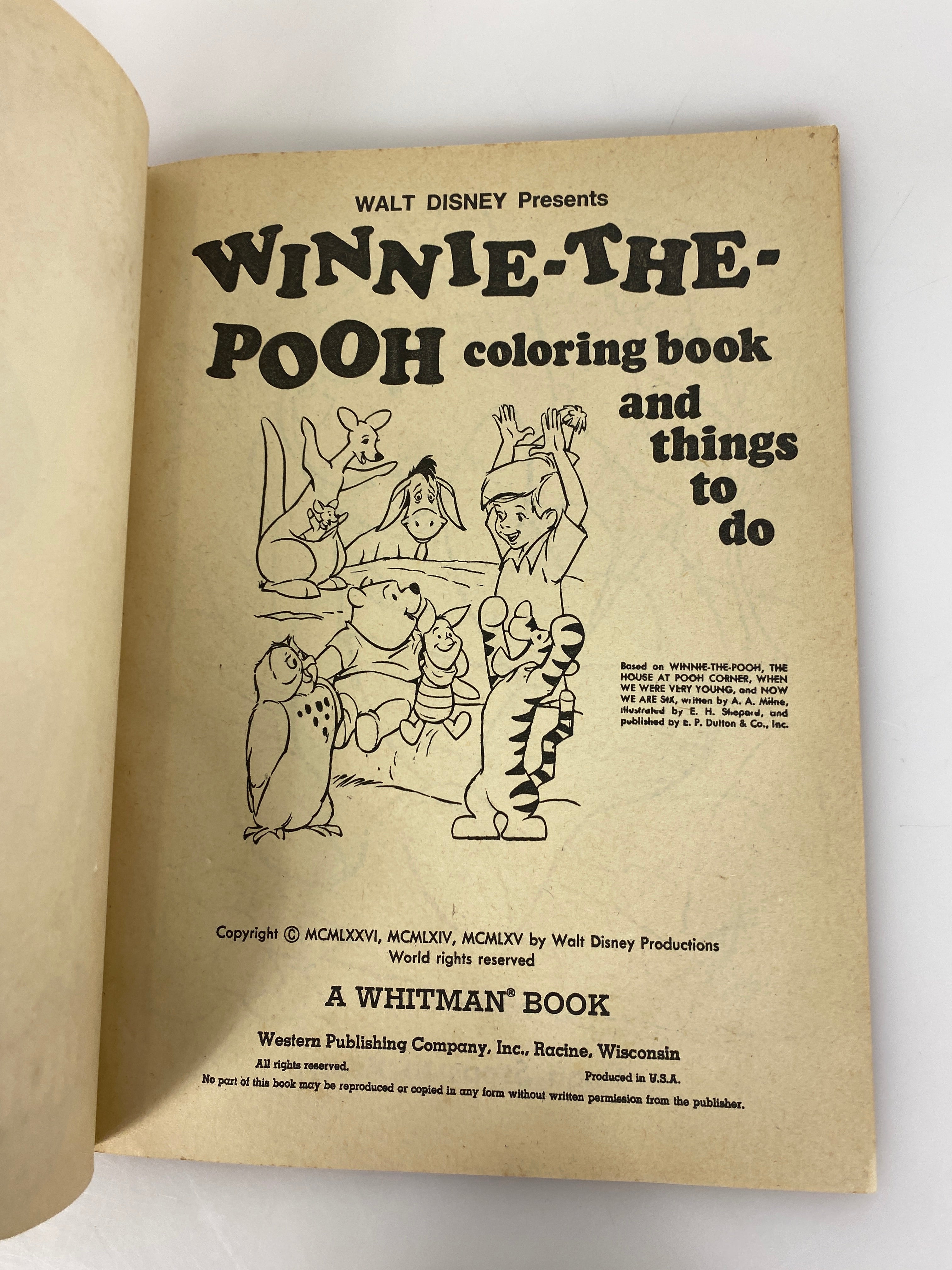 Winnie the Pooh Coloring Book Whitman SC 1965