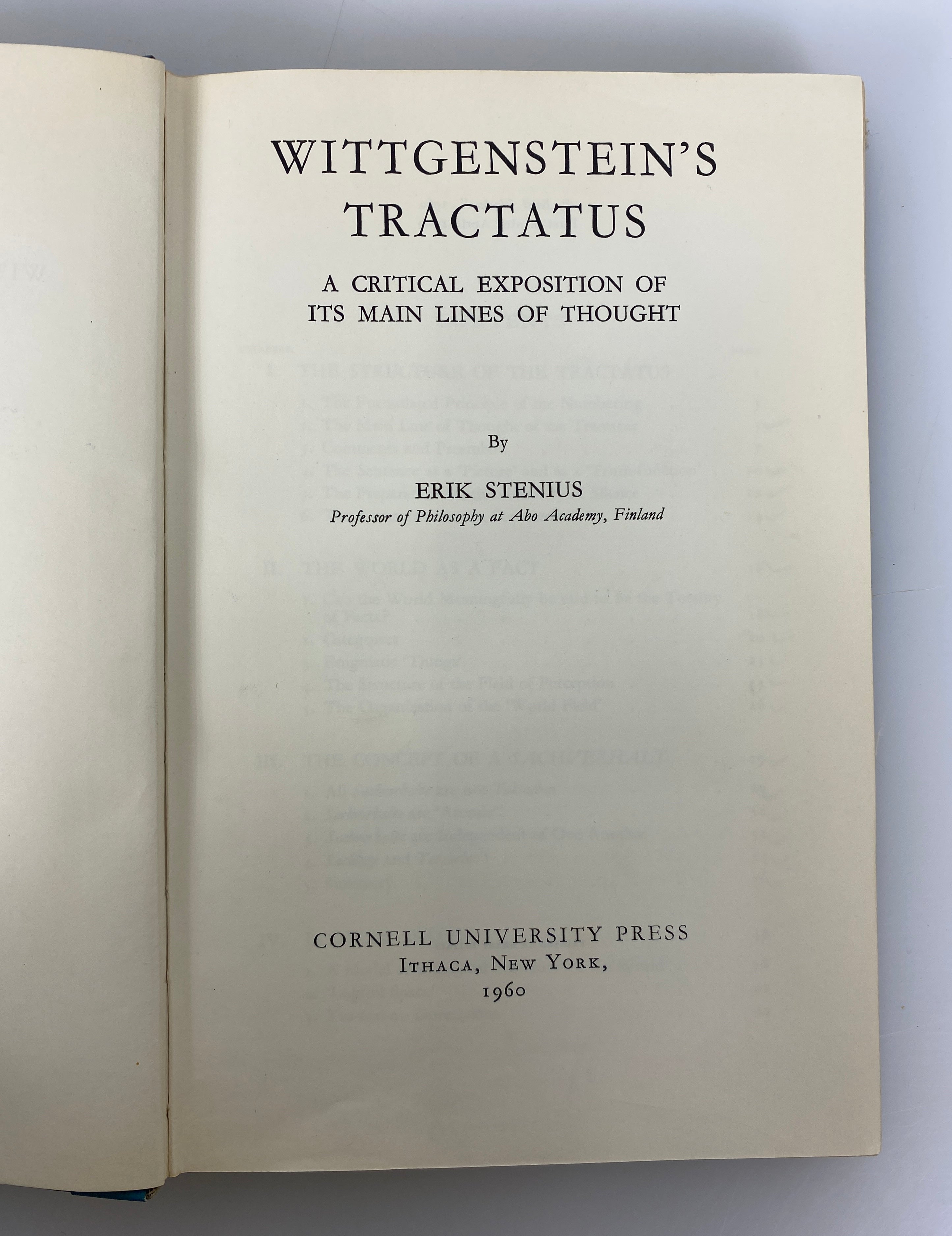 Wittgenstein's Tractatus by Erik Stenius 1960 1st Edition Ex Library HC