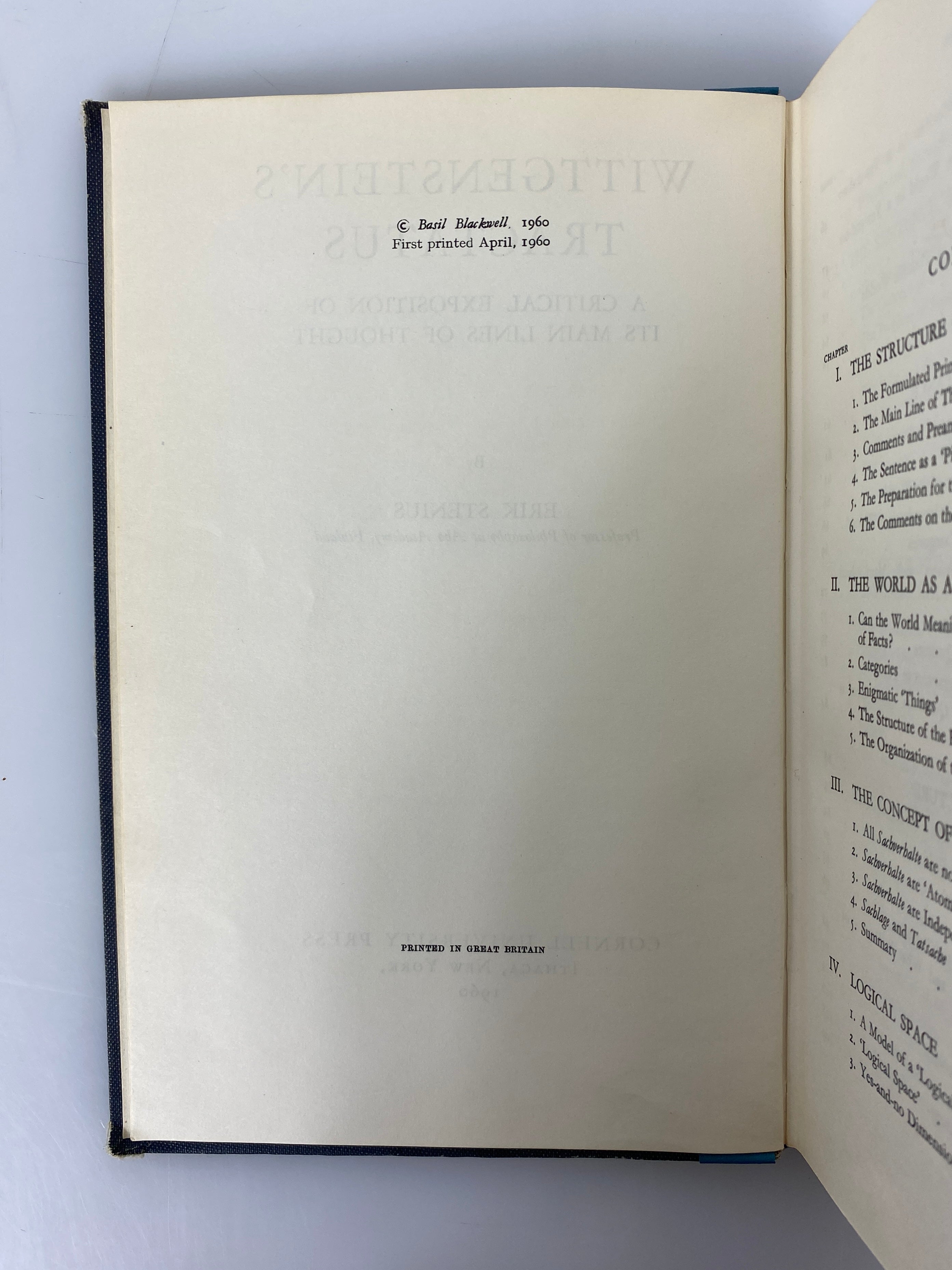 Wittgenstein's Tractatus by Erik Stenius 1960 1st Edition Ex Library HC