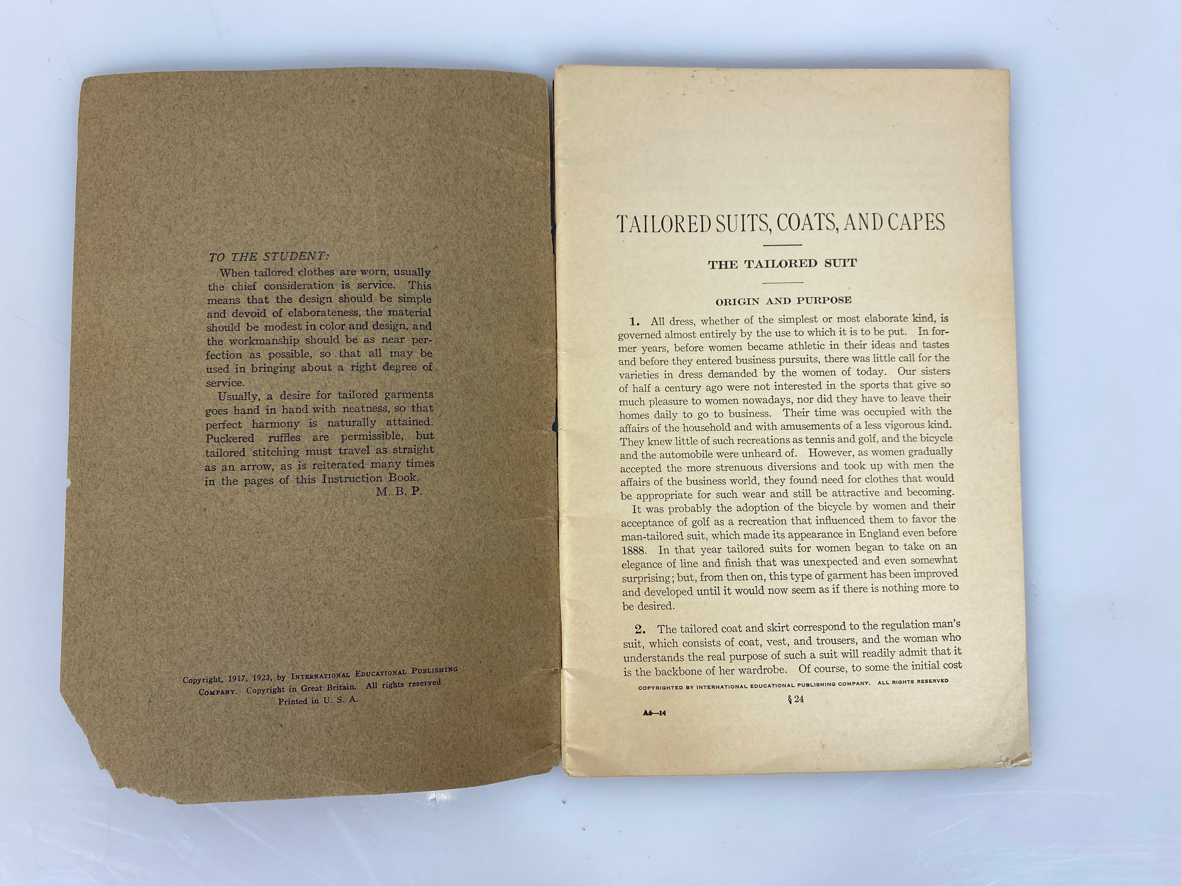 Woman's Institute of Domestic Arts Scranton Instructional Booklet 1923