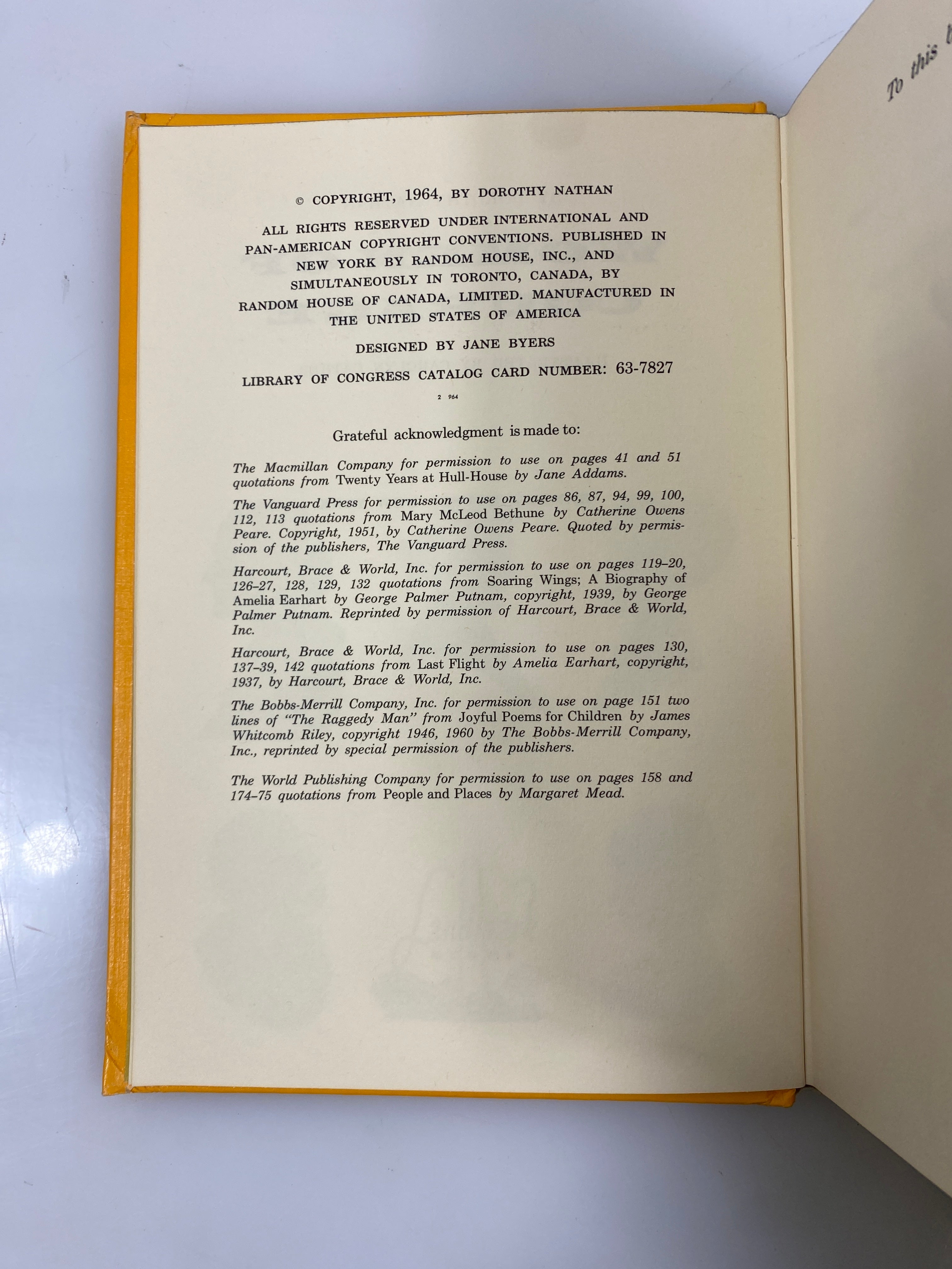 Women of Courage Dorothy Nathan Random House 1964 HC