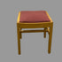 Wood Upholstered Vanity Stool / Footstool with Burgundy Fabric Seat