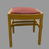 Wood Upholstered Vanity Stool / Footstool with Burgundy Fabric Seat