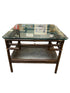 Wooden Coffee Table With Glass Tabletop