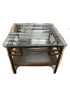 Wooden Coffee Table With Glass Tabletop