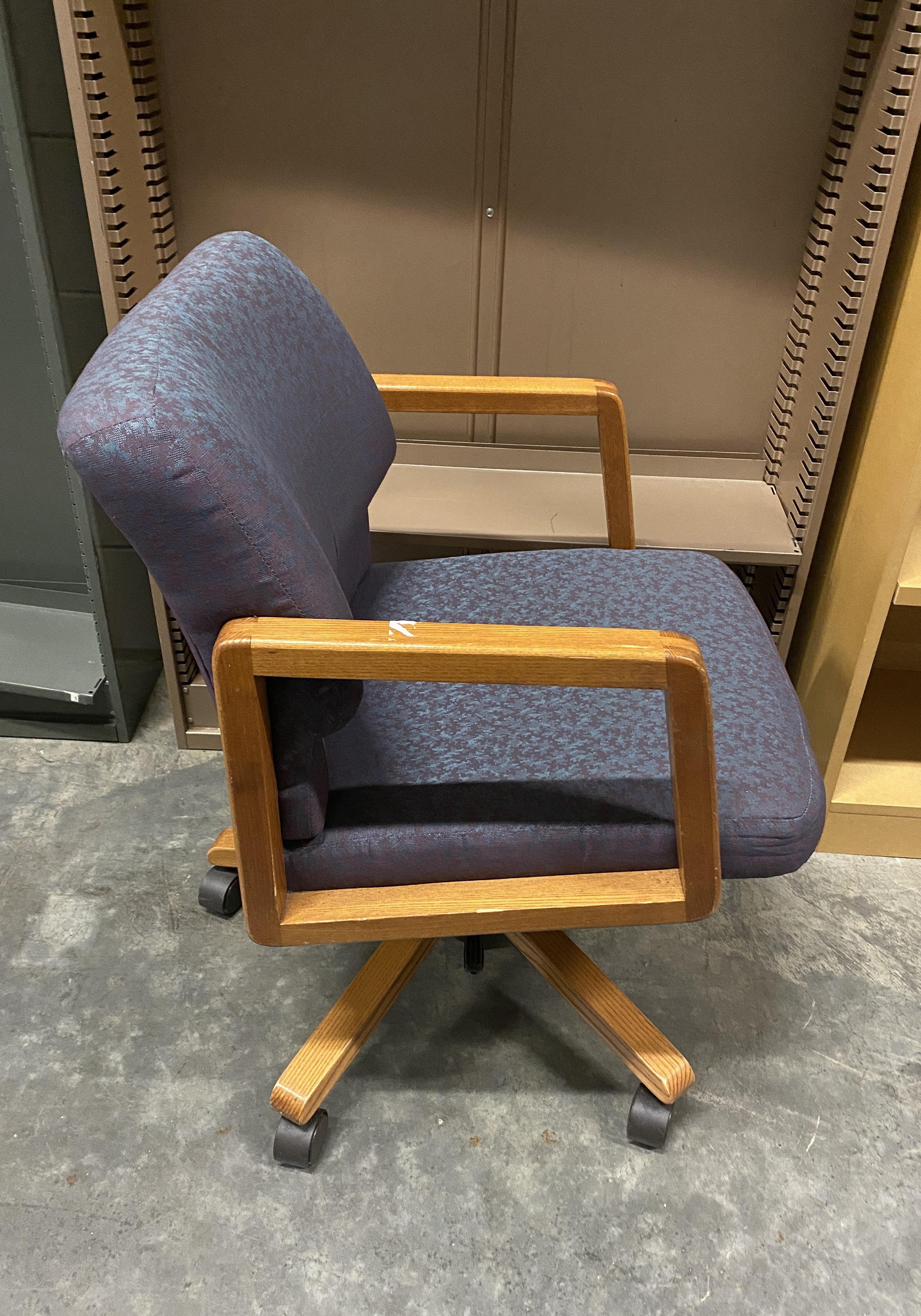 Wooden Framed Purple Cushioned Chair