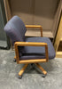 Wooden Framed Purple Cushioned Chair