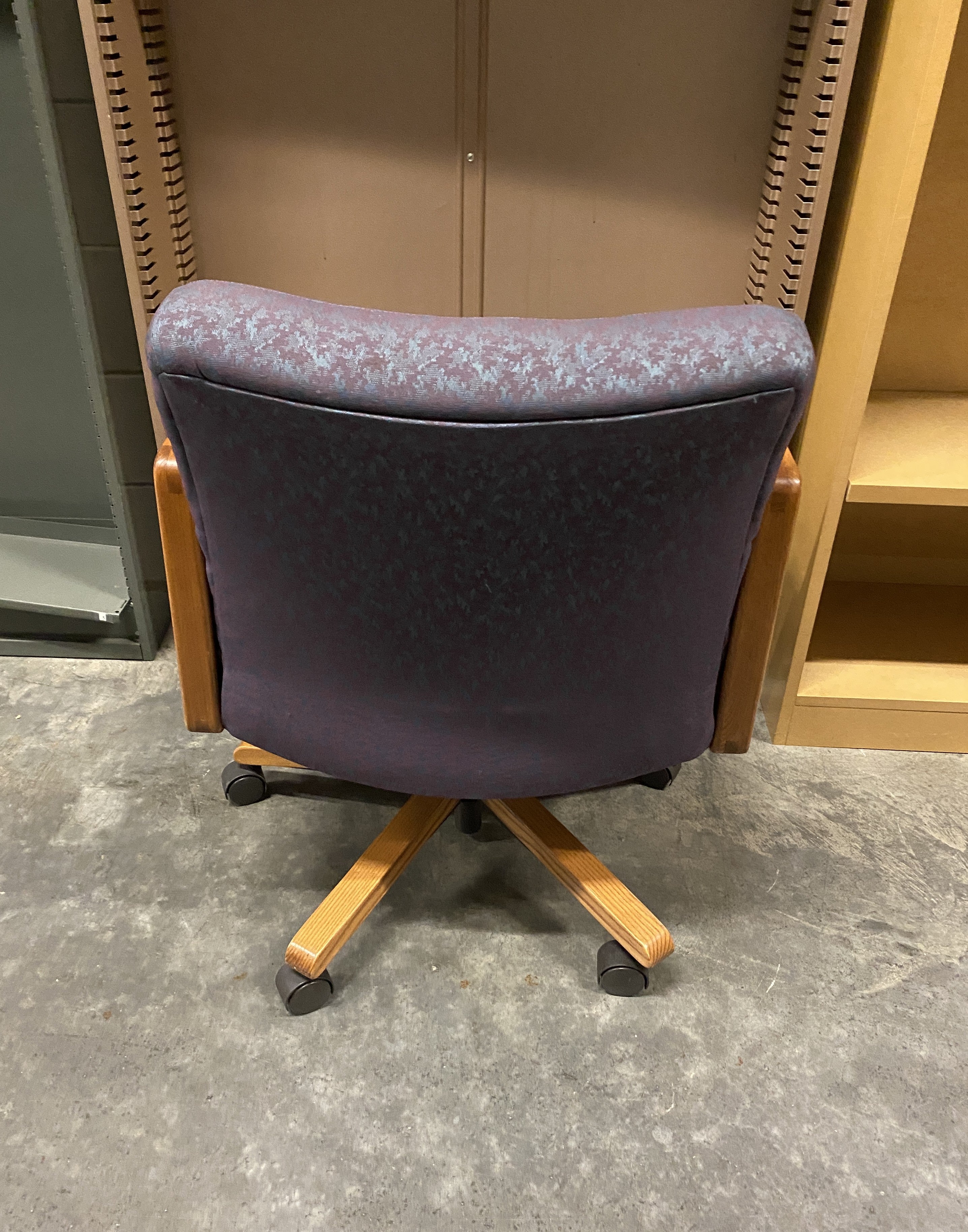 Wooden Framed Purple Cushioned Chair