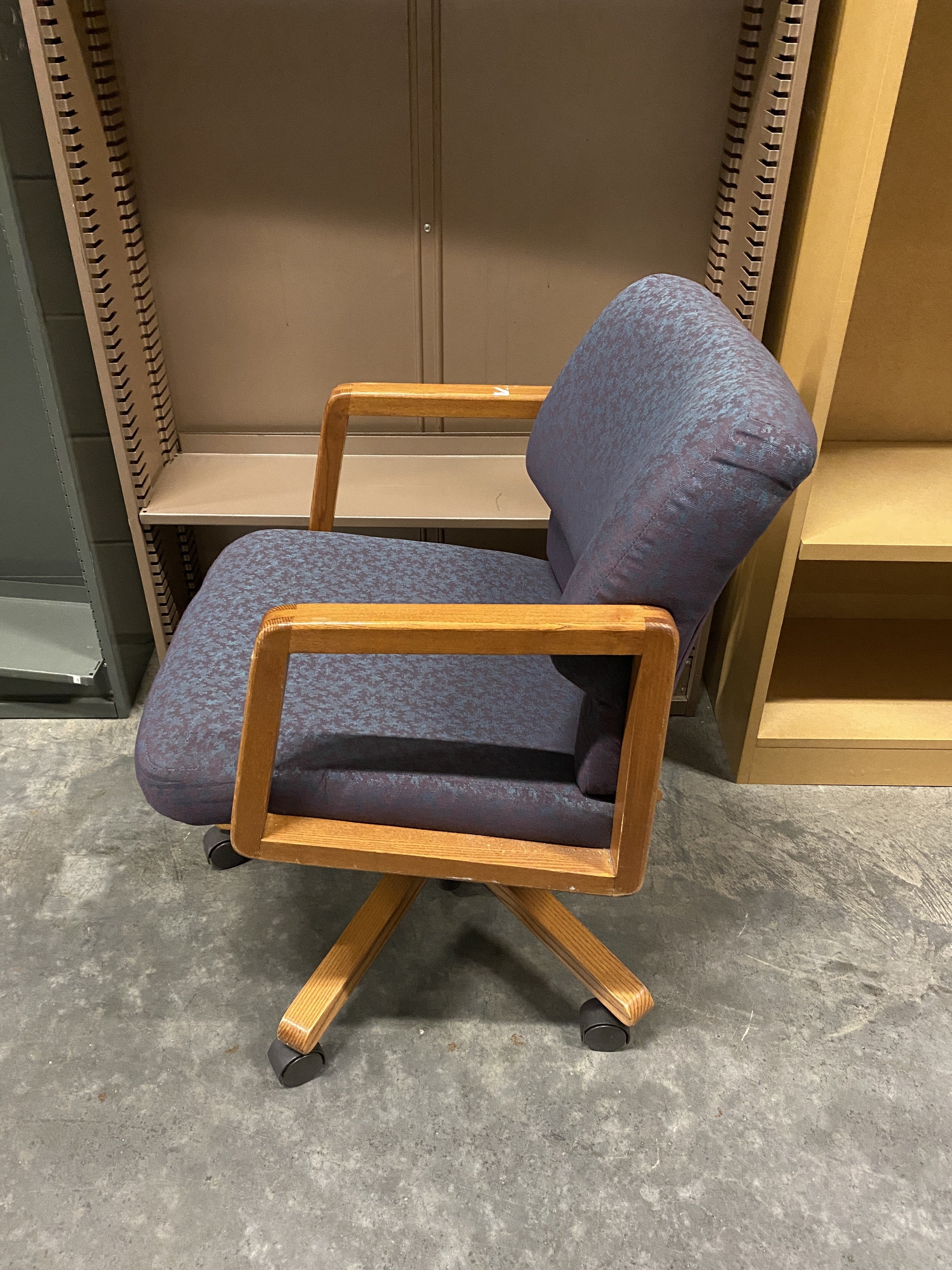 Wooden Framed Purple Cushioned Chair