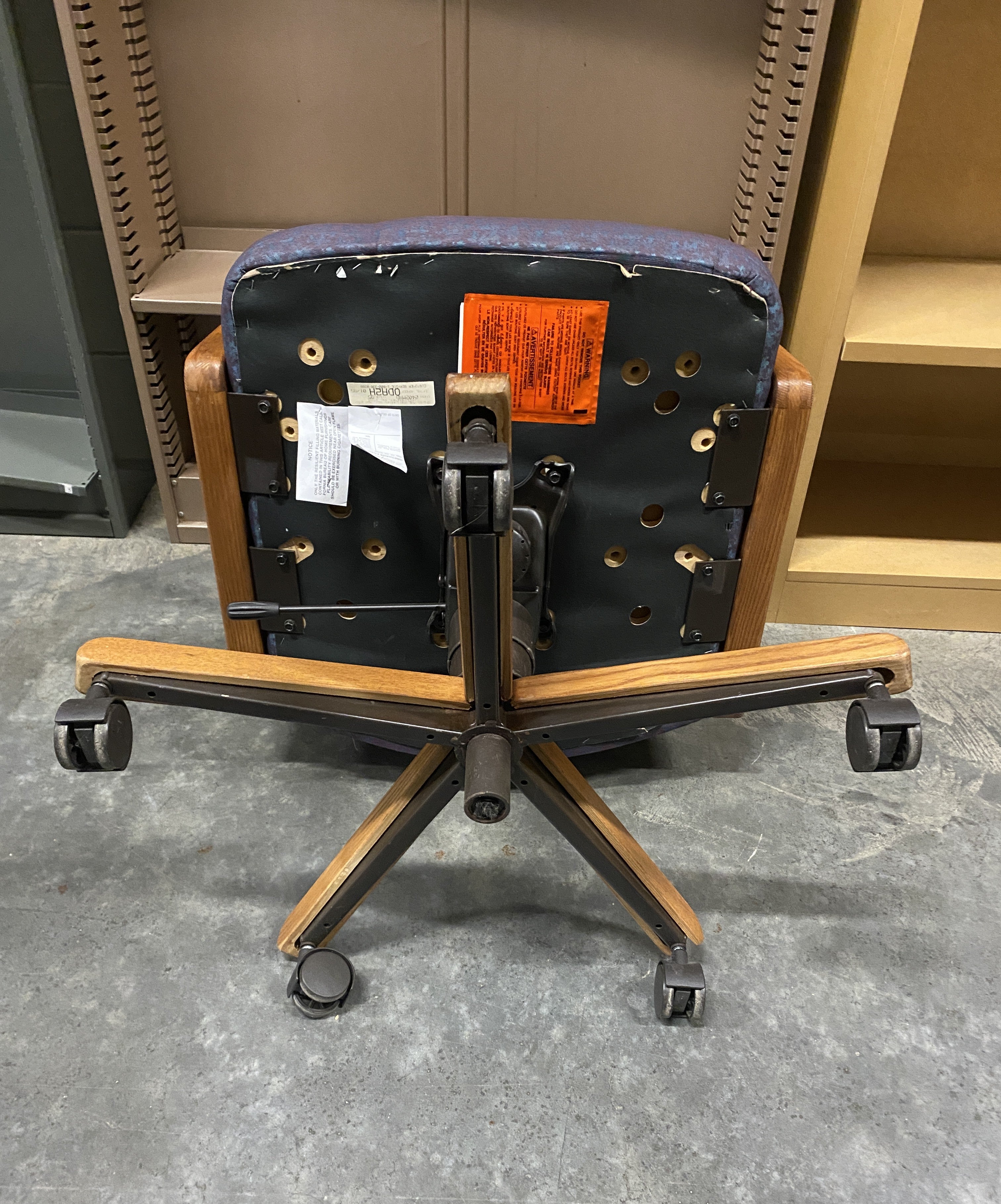 Wooden Framed Purple Cushioned Chair