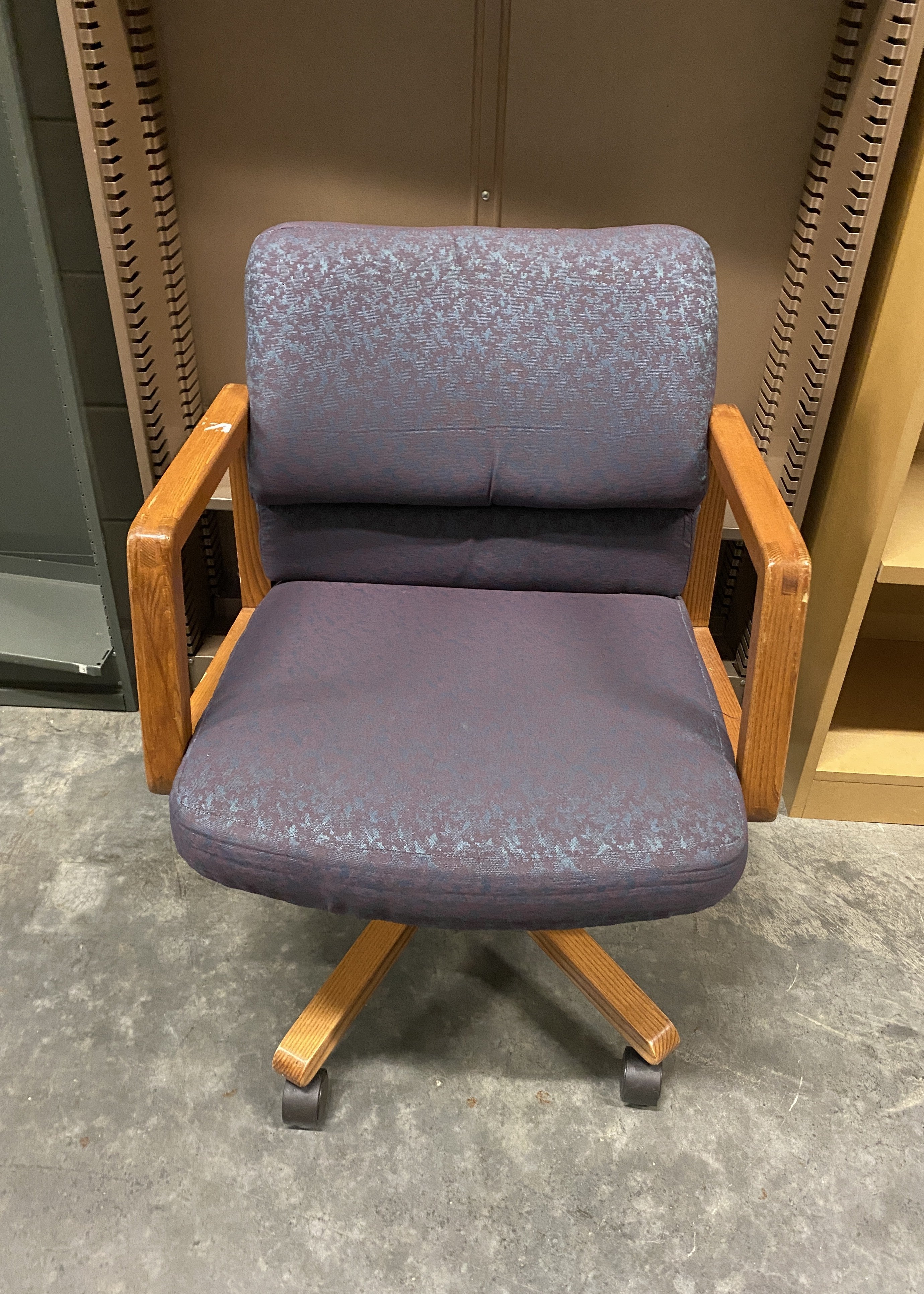 Wooden Framed Purple Cushioned Chair
