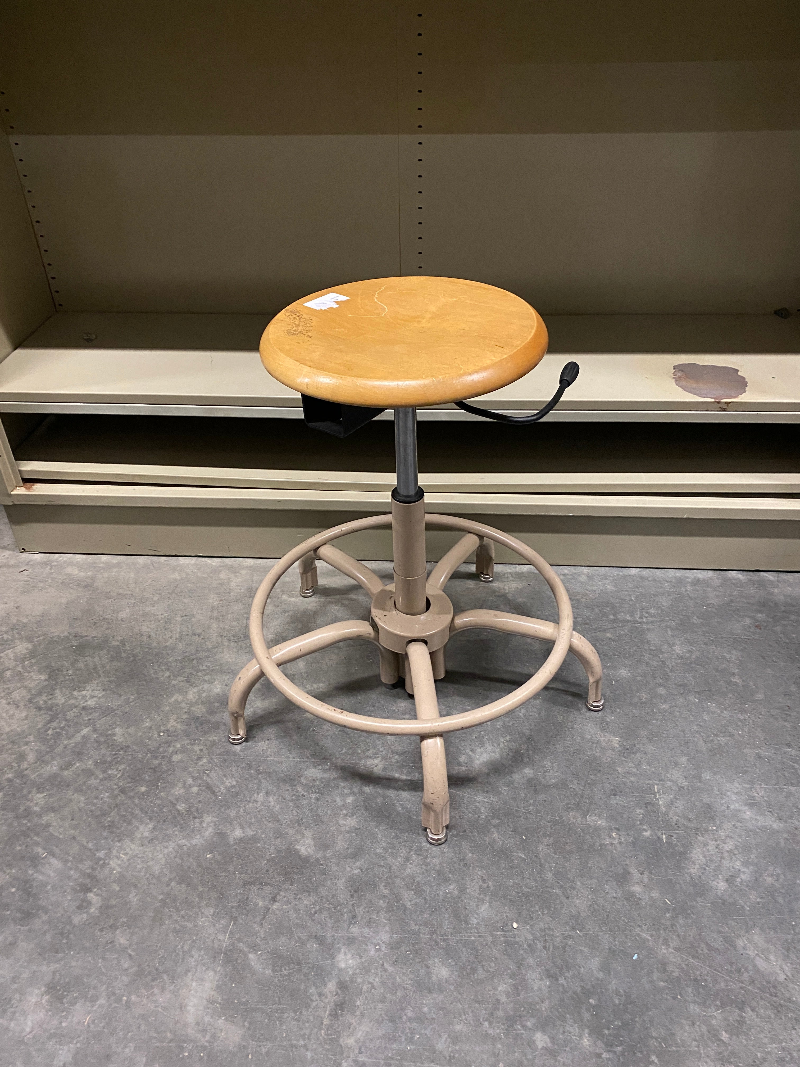 Wooden Top Stools with a Metal Frame