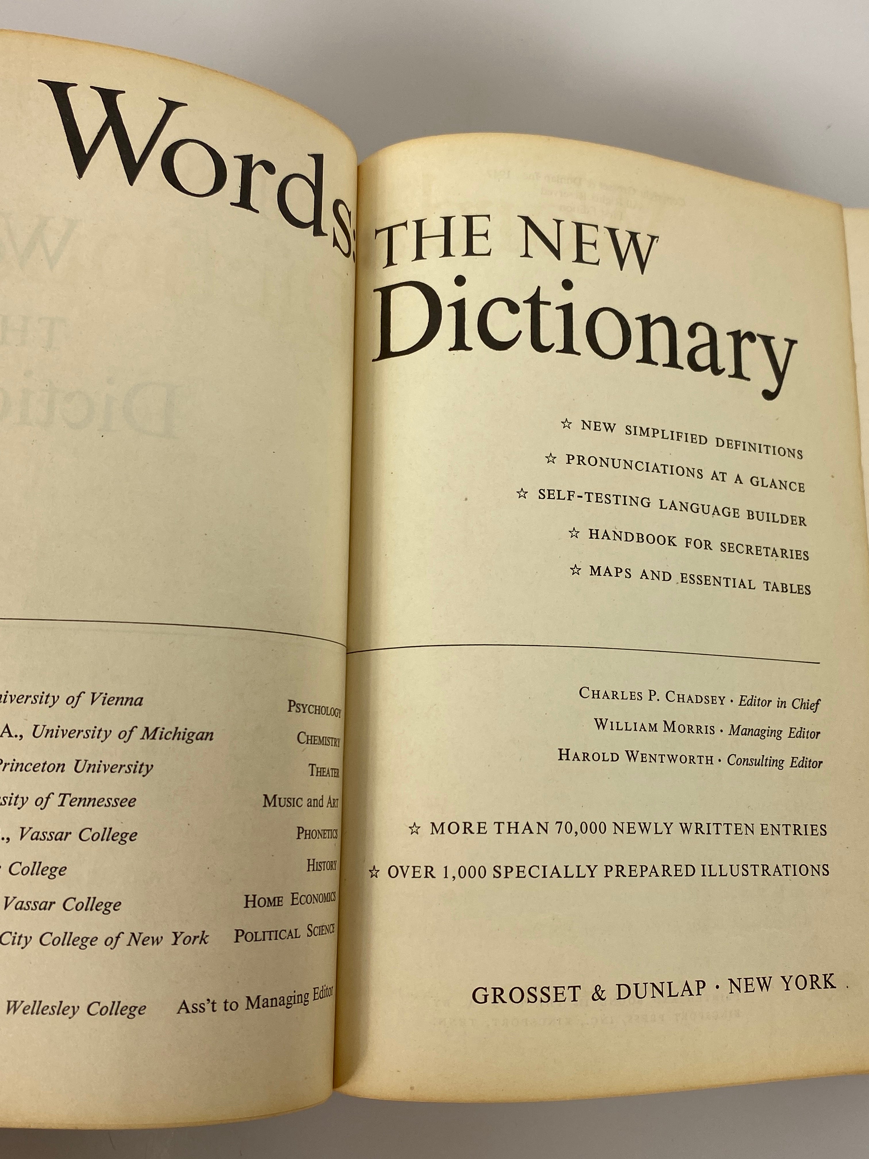 Words the New Dictionary 1947 First Edition Grosset & Dunlap HC DJ
