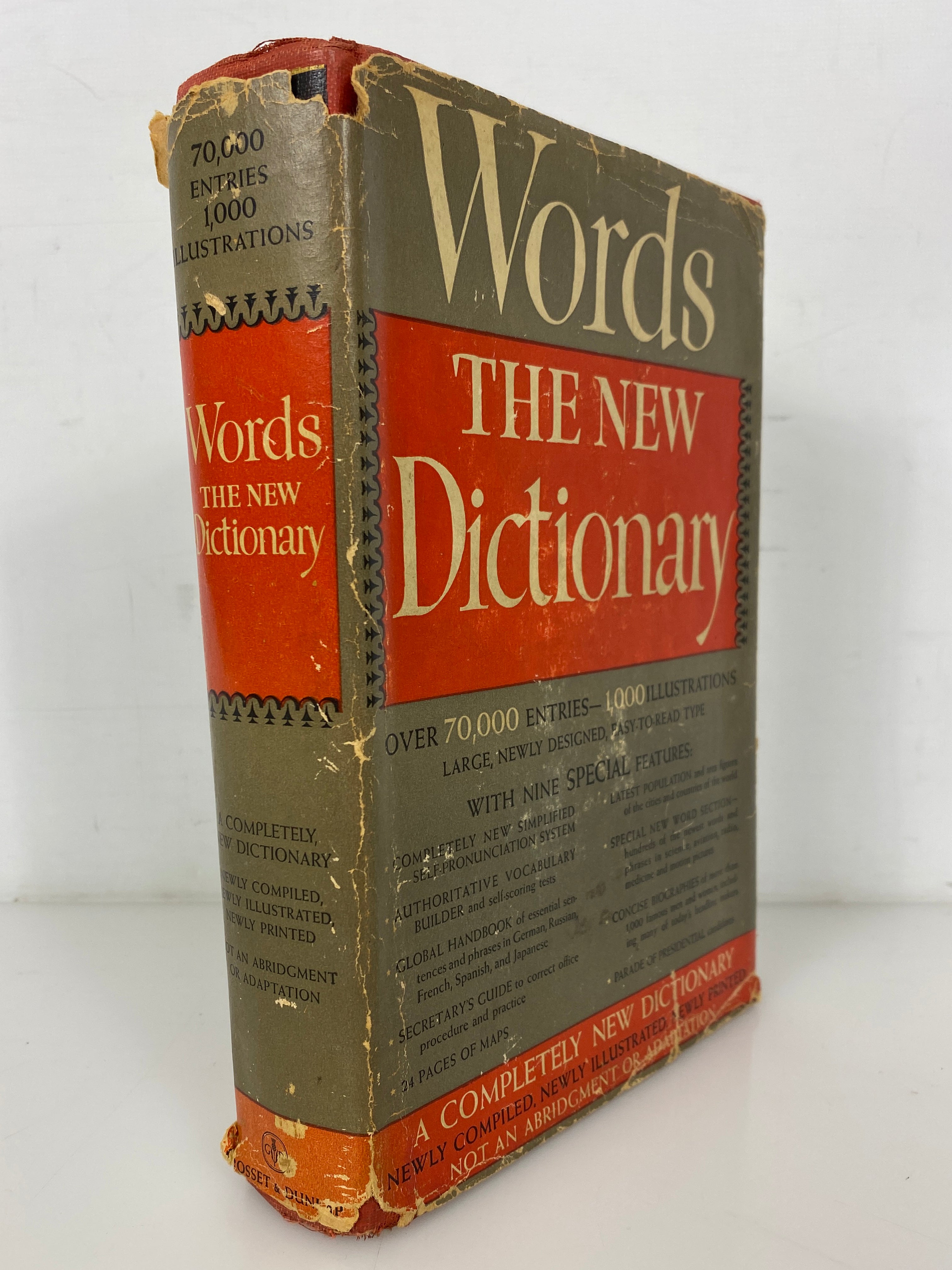 Words the New Dictionary 1947 First Edition Grosset & Dunlap HC DJ
