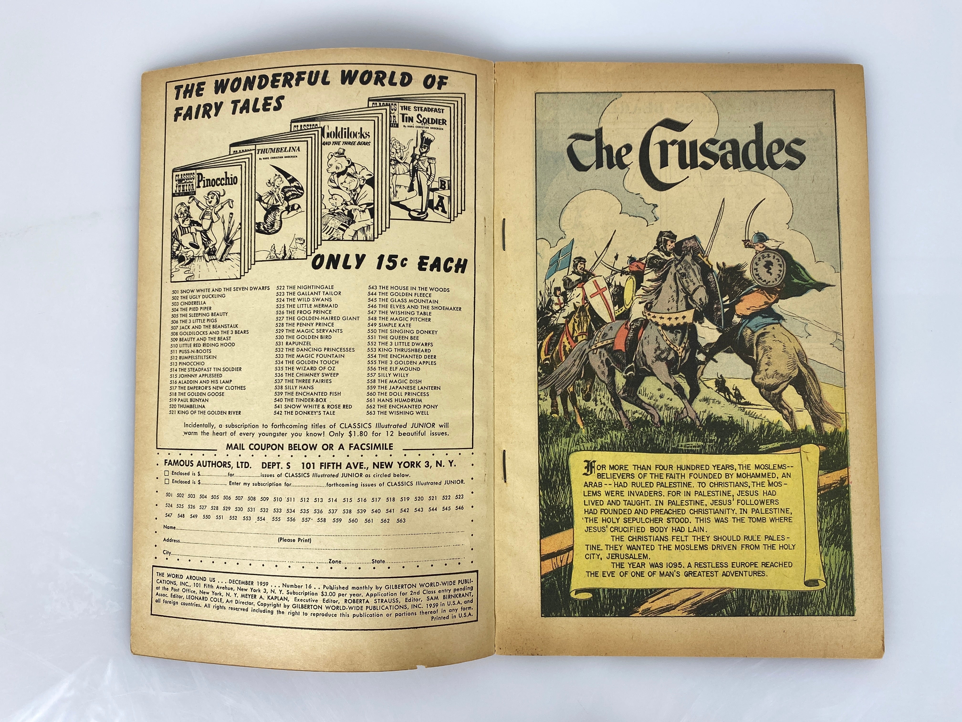 World Around Us: The Crusades Number 16 1959 Classics Illustrated