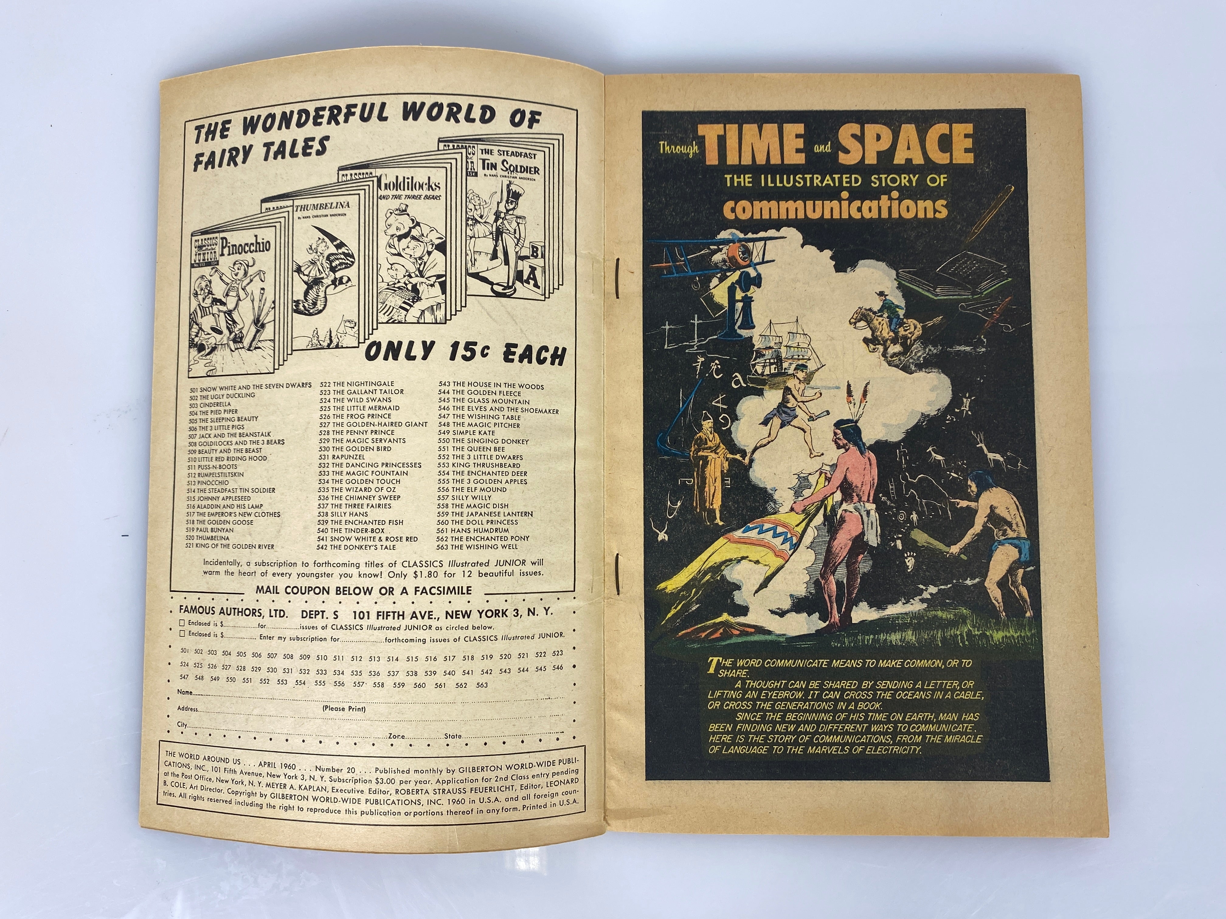 World Around Us: Time and Space Communications Number 20 1960 Classics Illustrated
