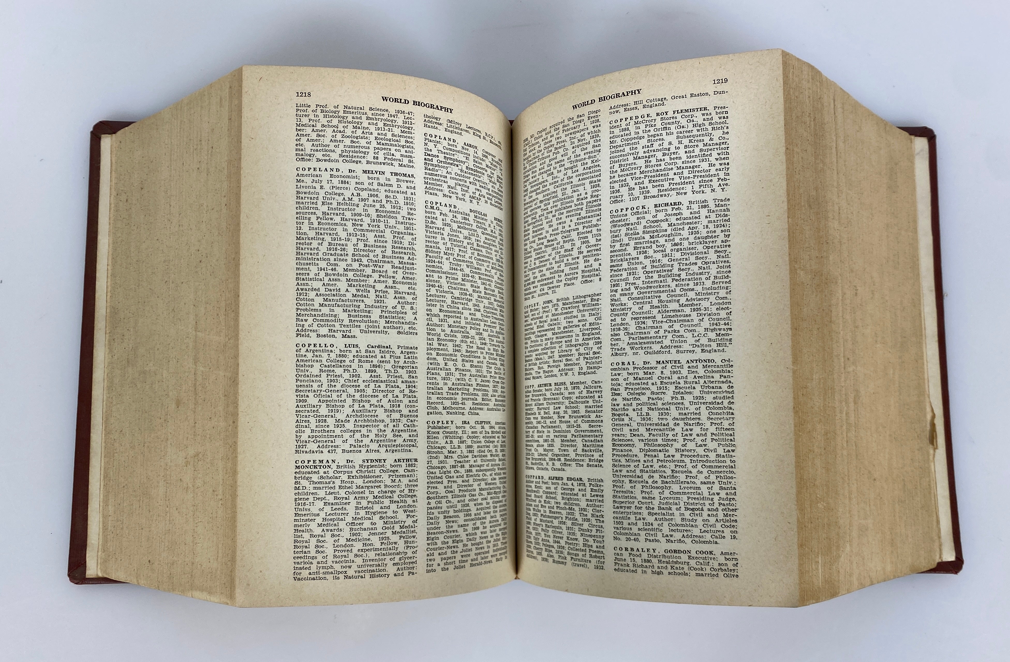 World Biography Vol 1 Fourth Edition 1948 Library Binding HC