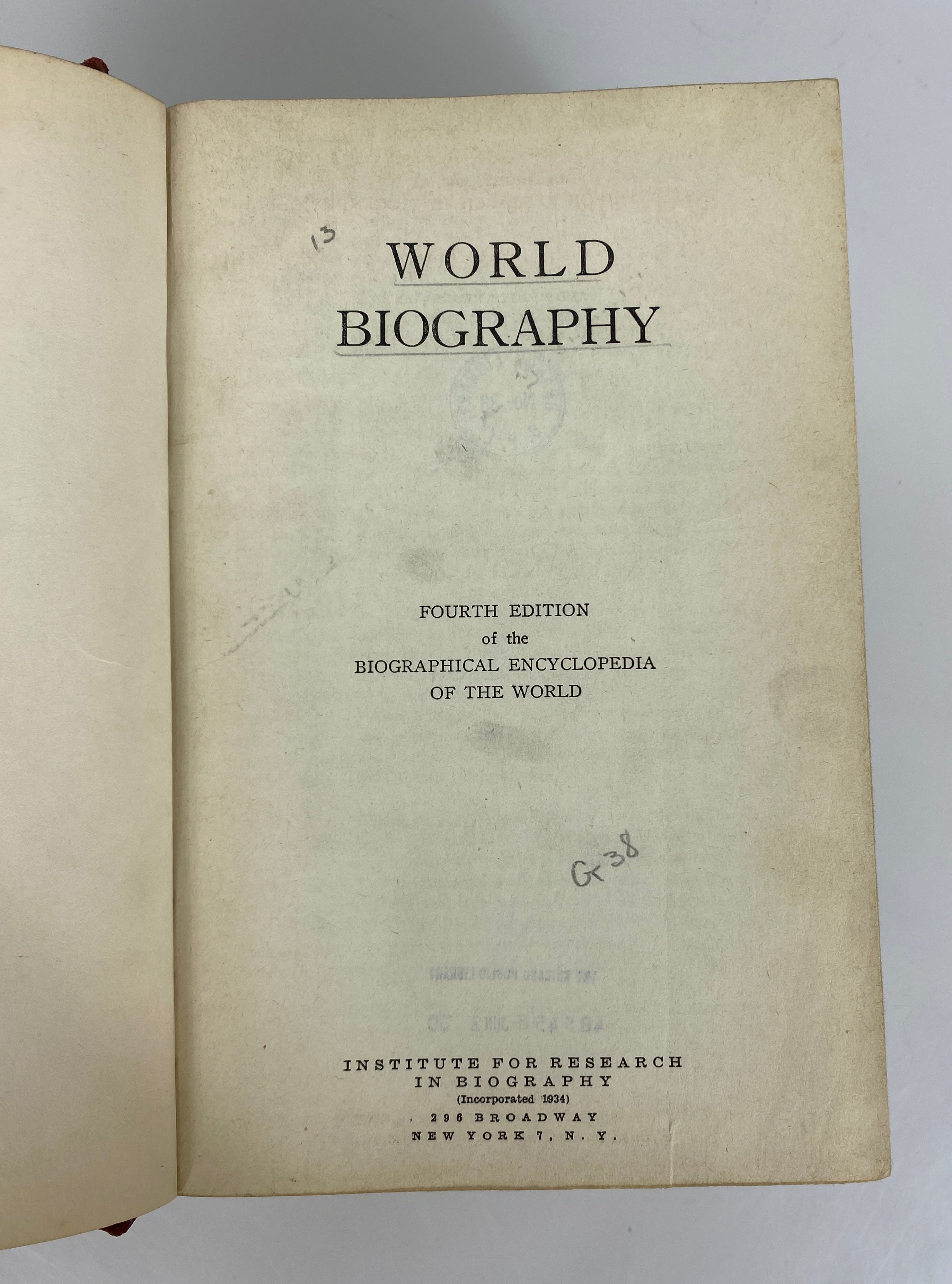 World Biography Vol 1 Fourth Edition 1948 Library Binding HC