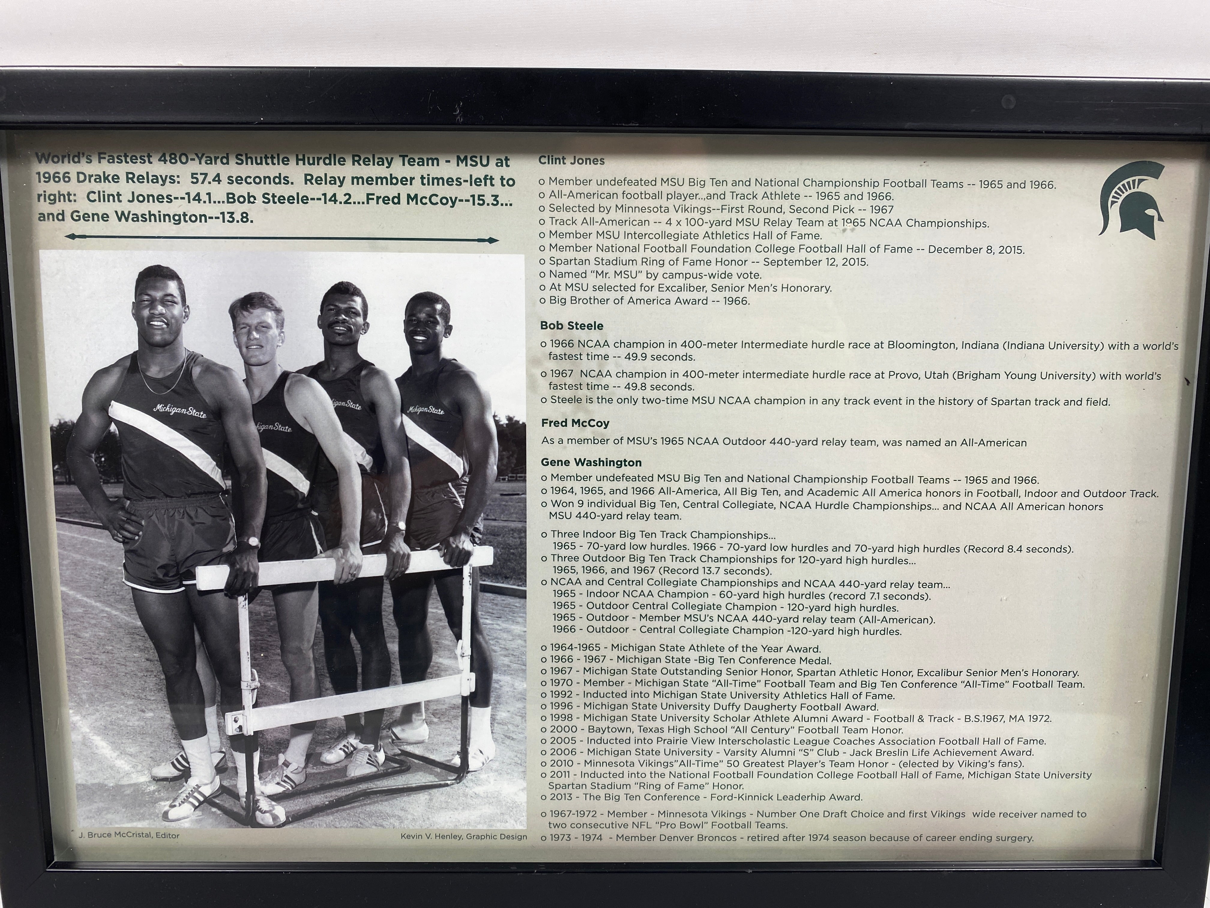 World's Fastest 480-Yard Shuttle Hurdle Relay Team - MSU at 1966 Drake Relays