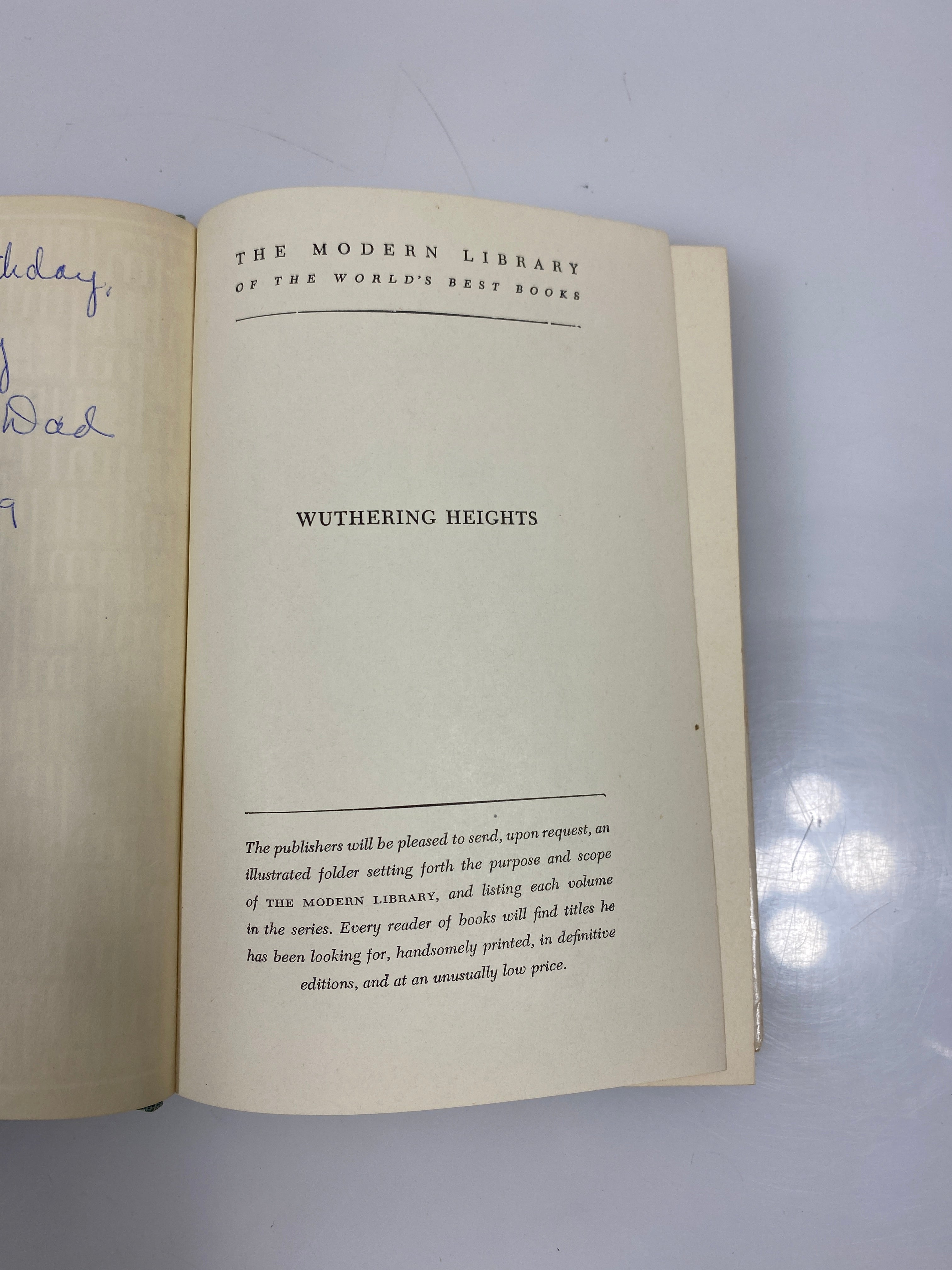 Wuthering heights by Emily Brontë Modern Library 1950 HCDJ