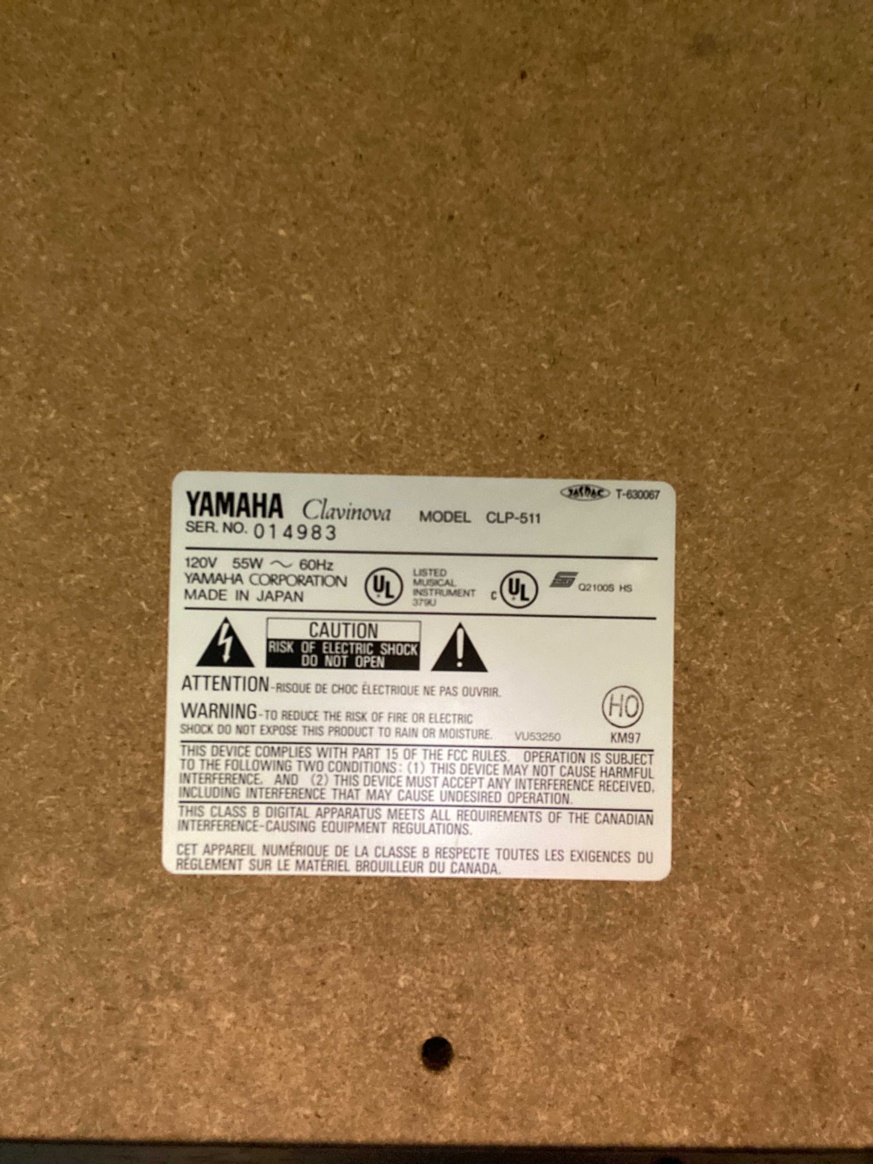 Yamaha Clavinova Deep Brown Digital Piano