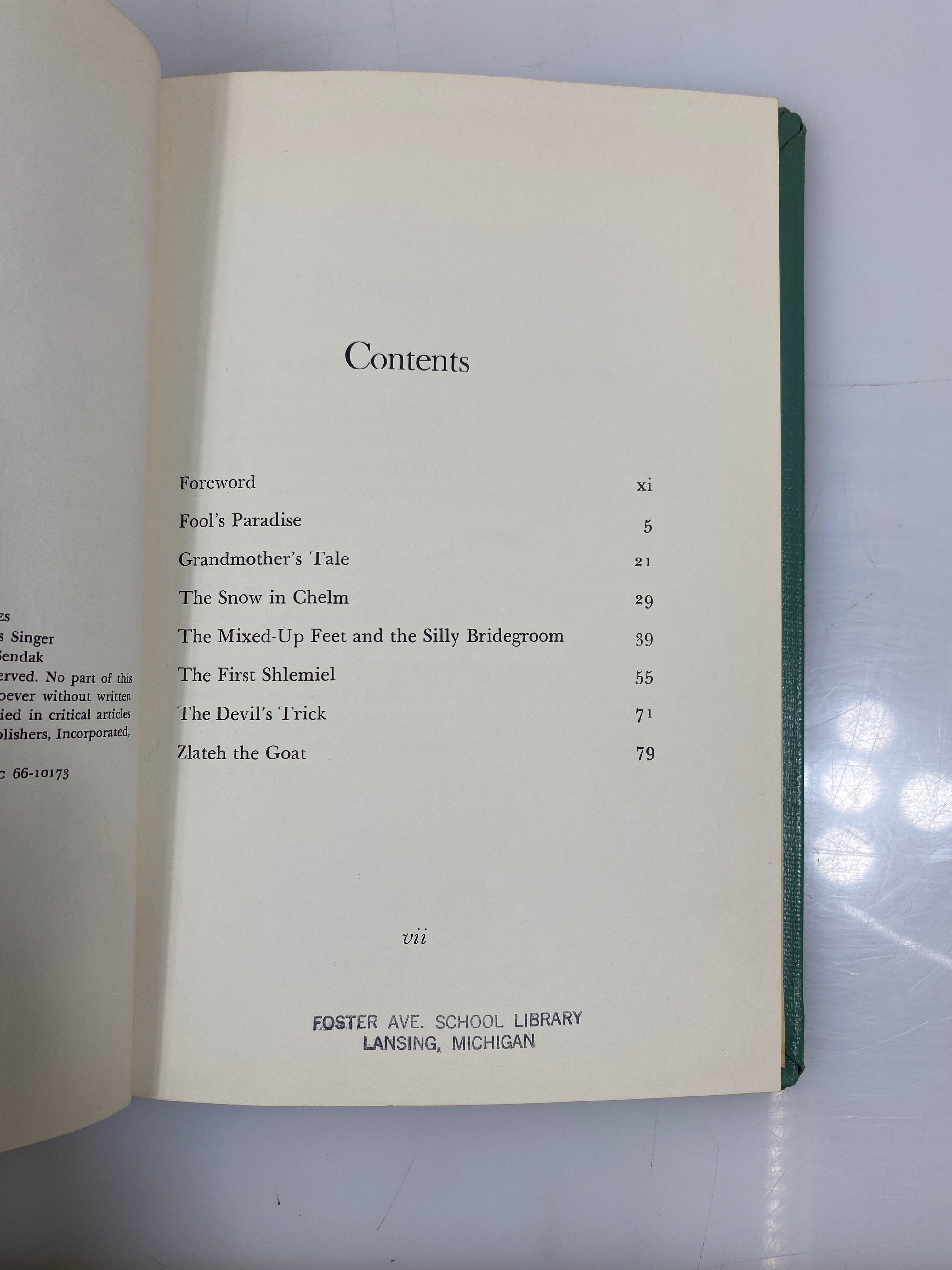 Zlateh the Goat & Other Stories by Singer Ex-Library 1966 HC