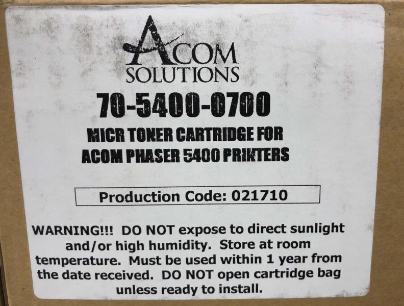 Acom Phaser 5400 Printer Cartridge 70-5400-0700