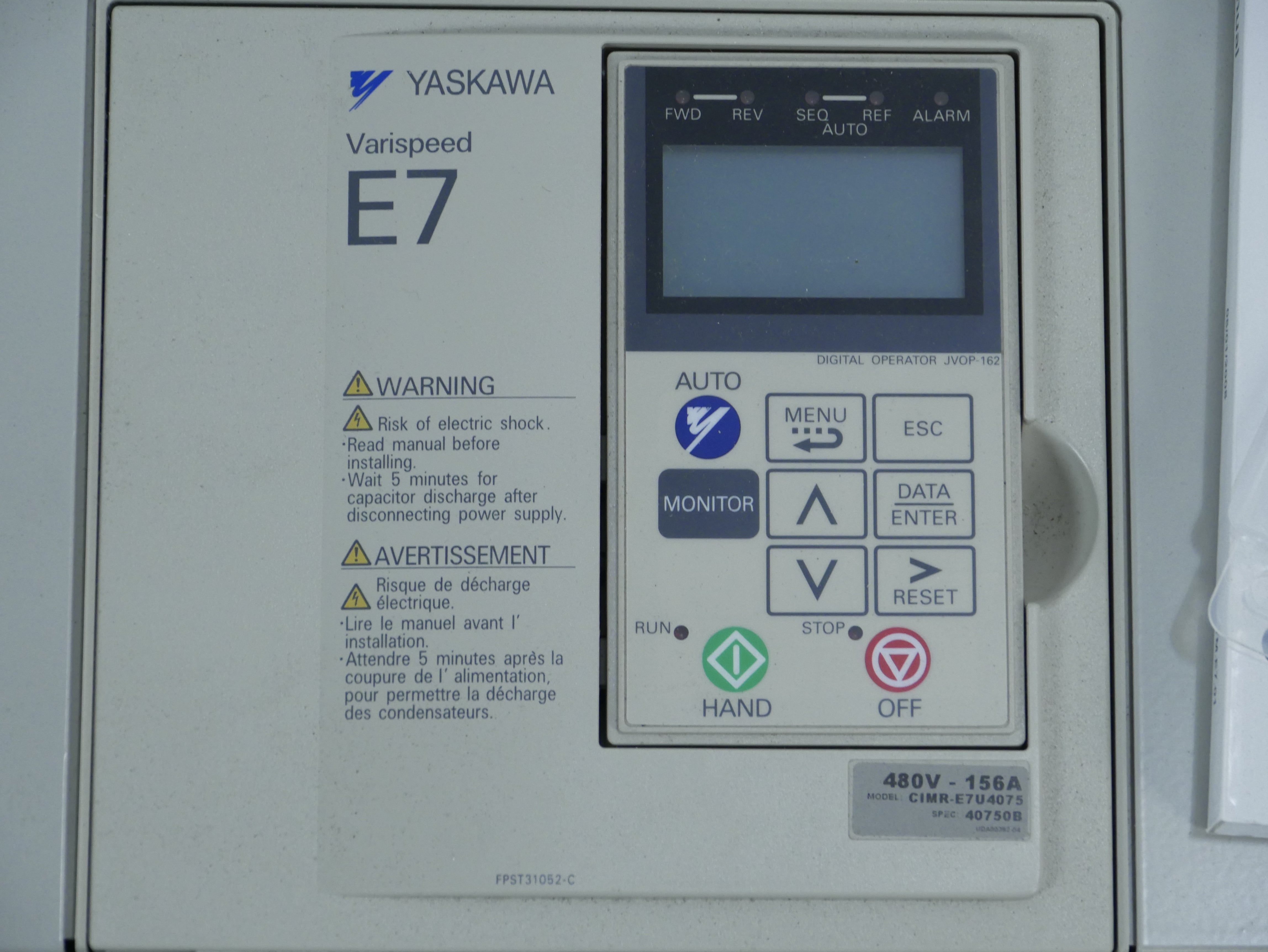 Yaskawa Varispeed General-Purpose Inverter CIMR-E7U4075