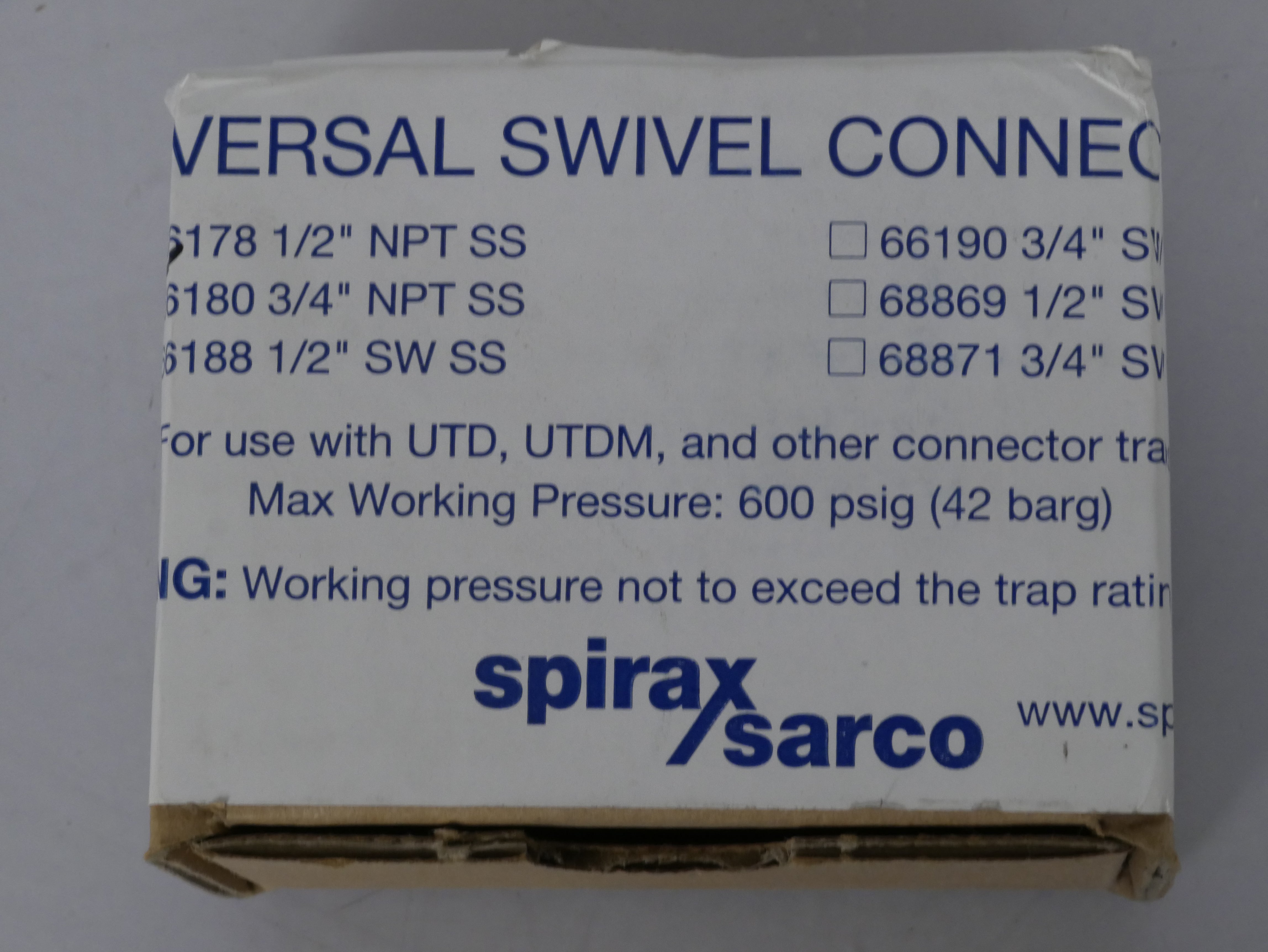 Spirax Sarco 3/4" NPT Universal Swivel Connector 66180