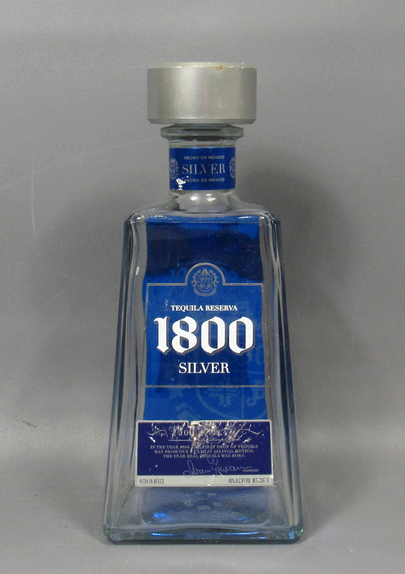 Random Single Empty 1800 Silver (Blue Edition) Tequila 750mL Bottle