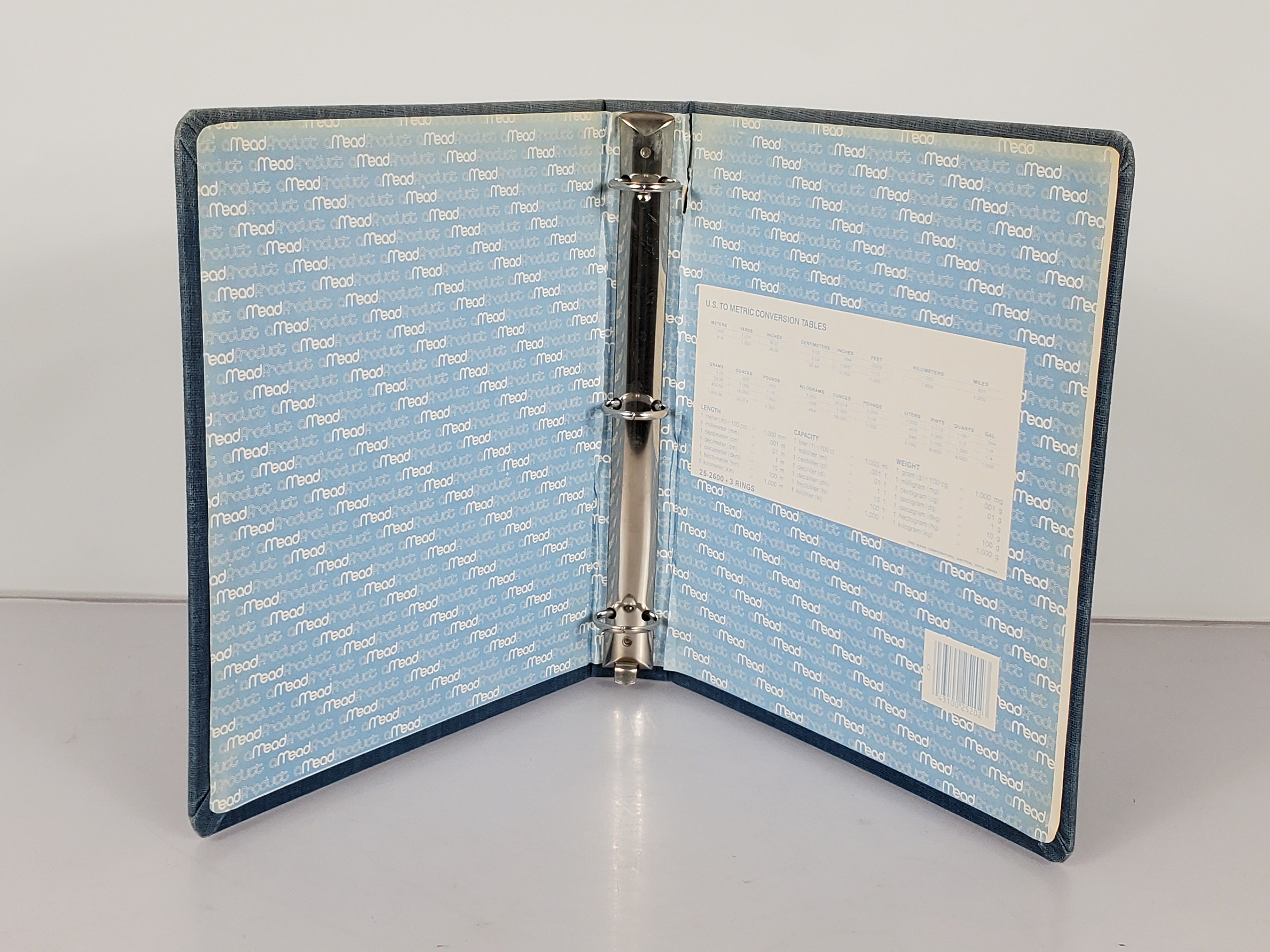 Vintage Mead 25202 Blue Canvas 1" 3-Ring Binder