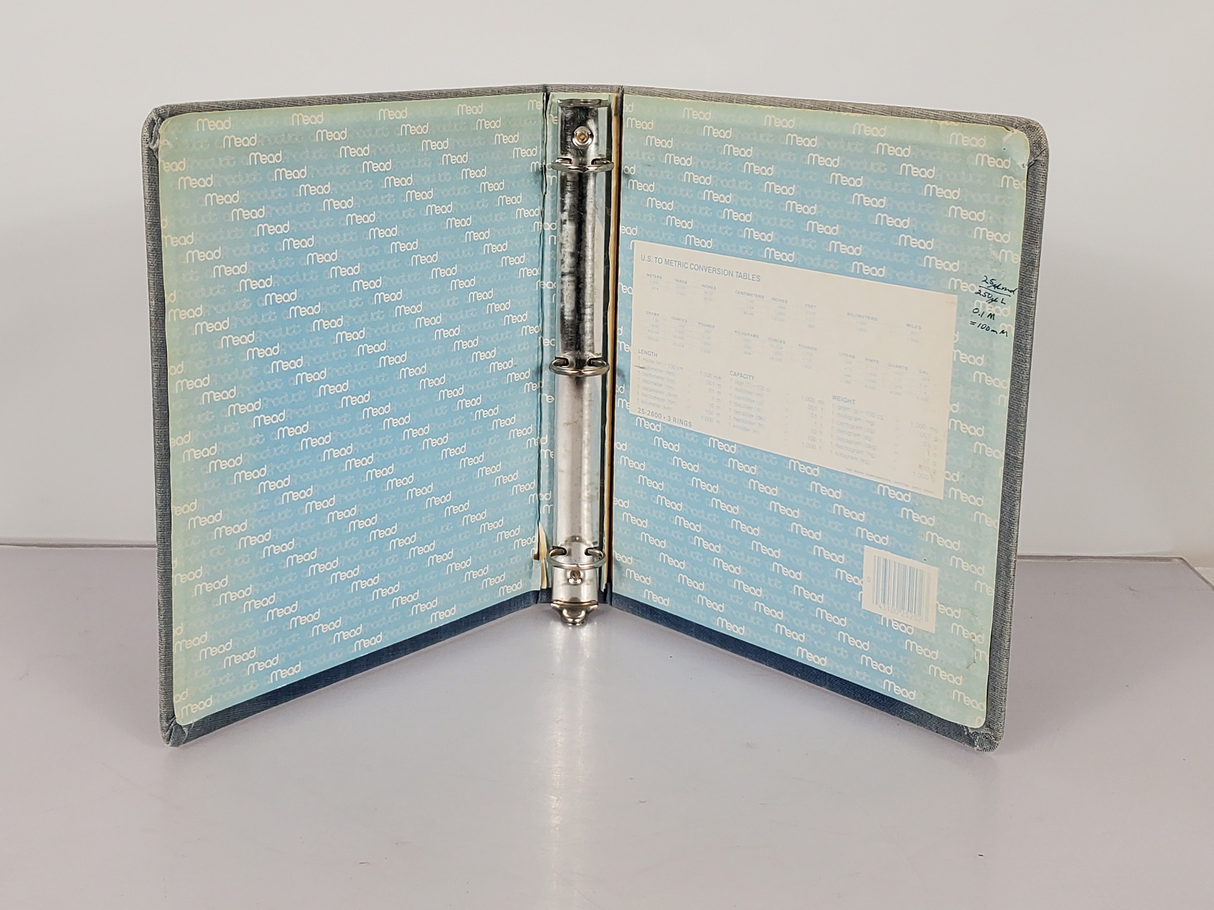 Vintage Mead 25202 Blue Canvas 1" 3-Ring Binder