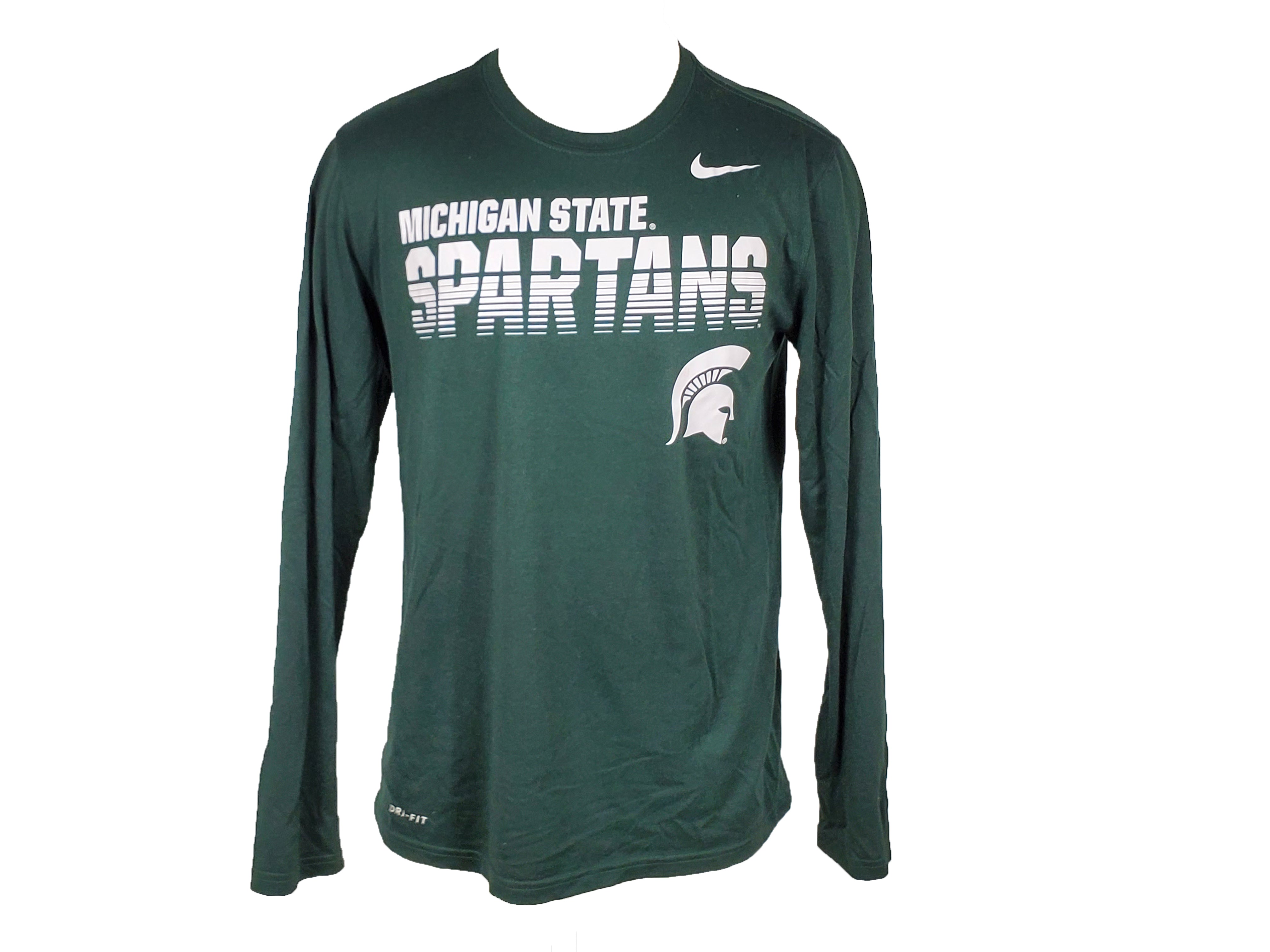 Nike Green Dri-Fit Michigan State Spartans Long Sleeve T-Shirt Men's Size S
