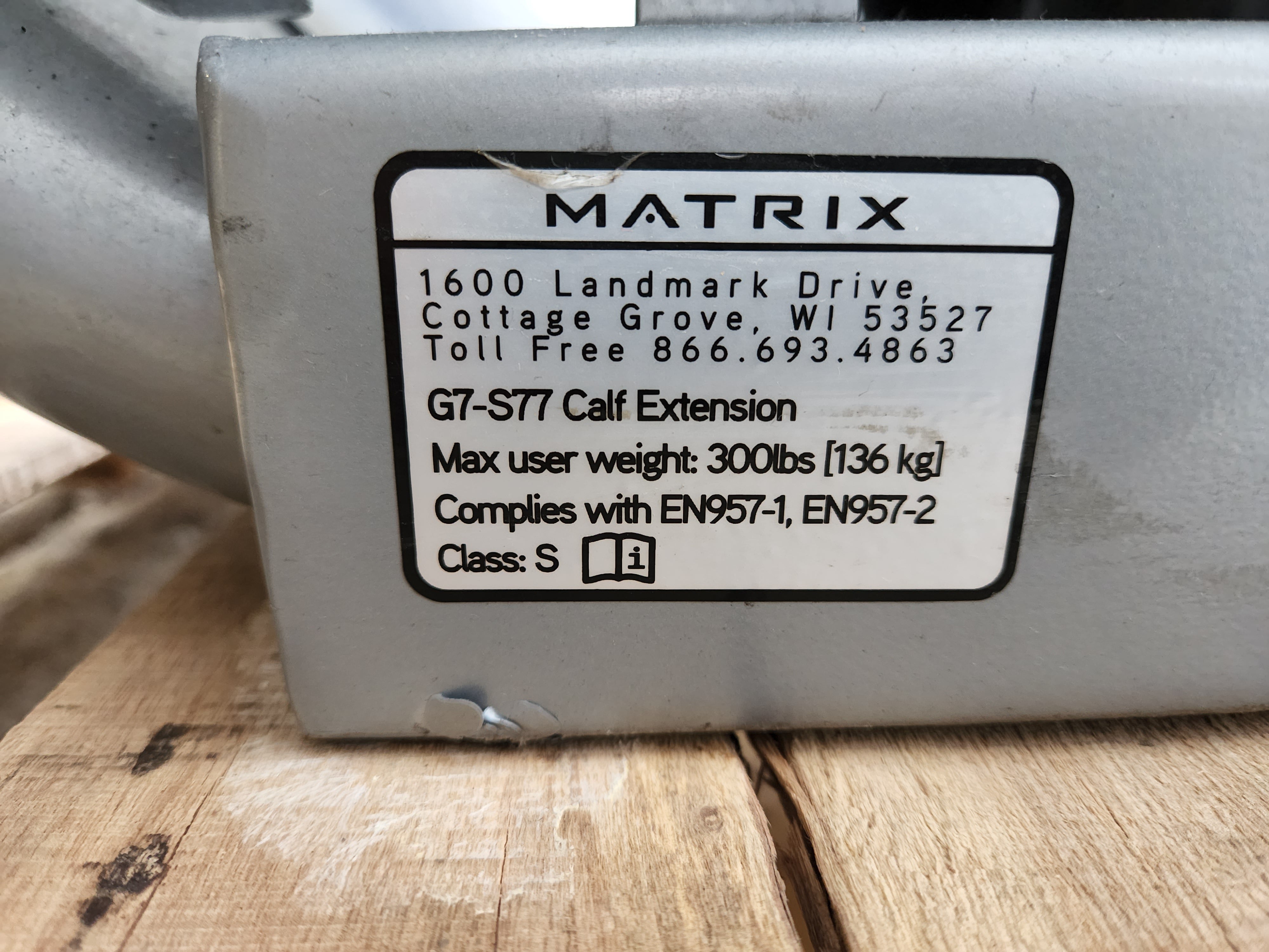 Matrix G7-S77 Calf Extension Machine