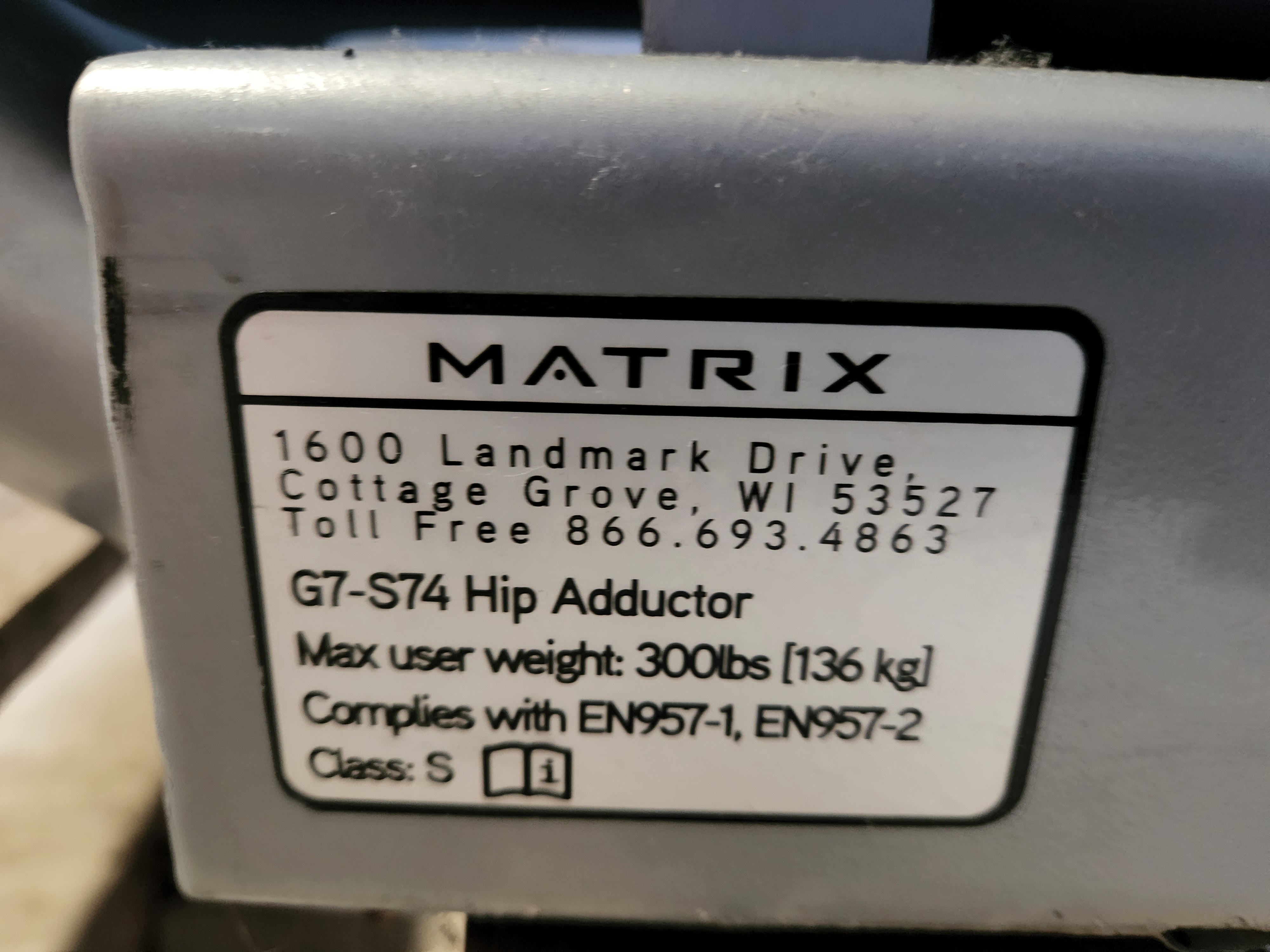 Matrix G7-S74 Hip Abductor Machine
