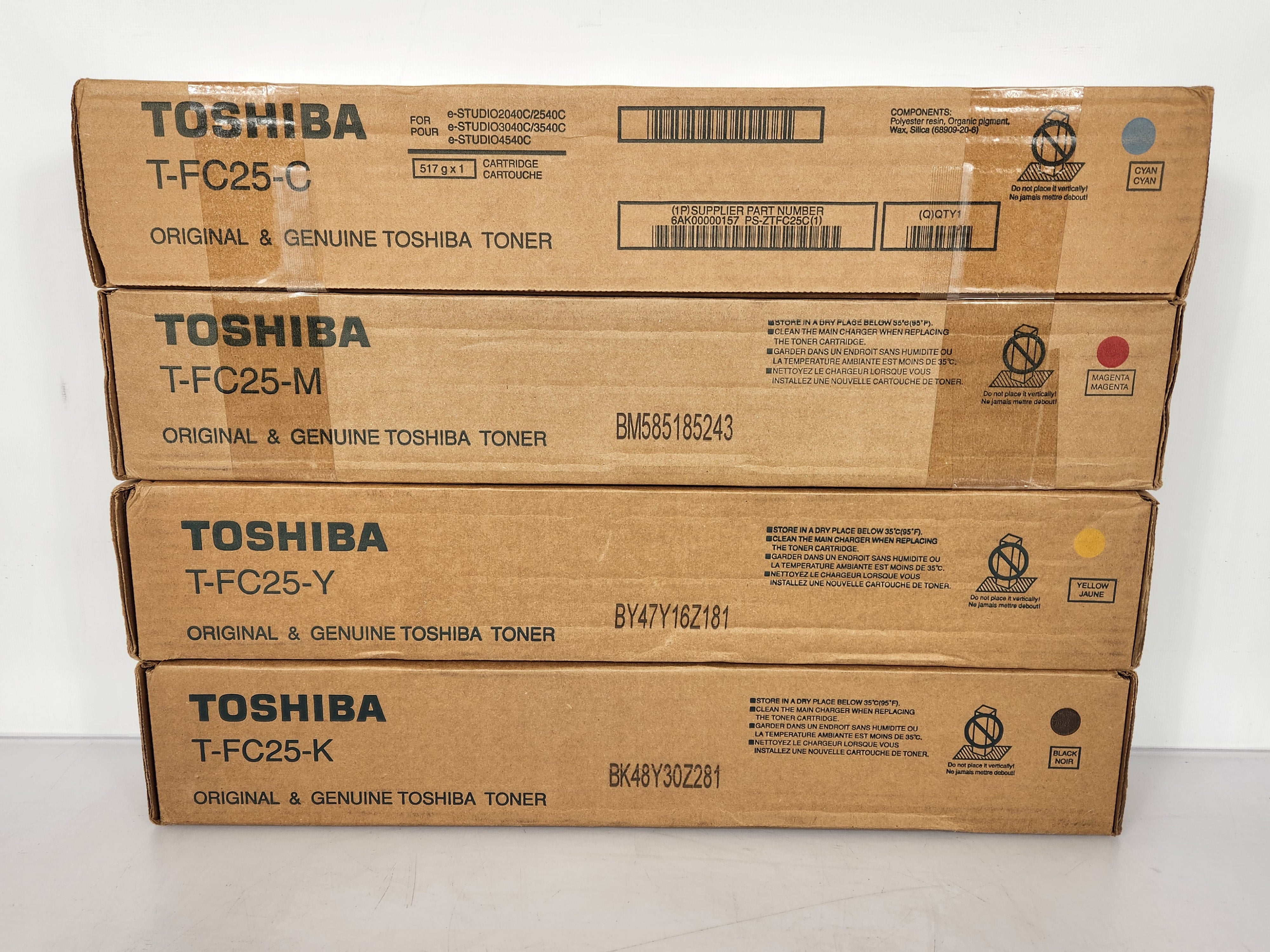 Toshiba T-FC-25 Toner Cartridges Black/Cyan/Yellow/Magenta Set of 4