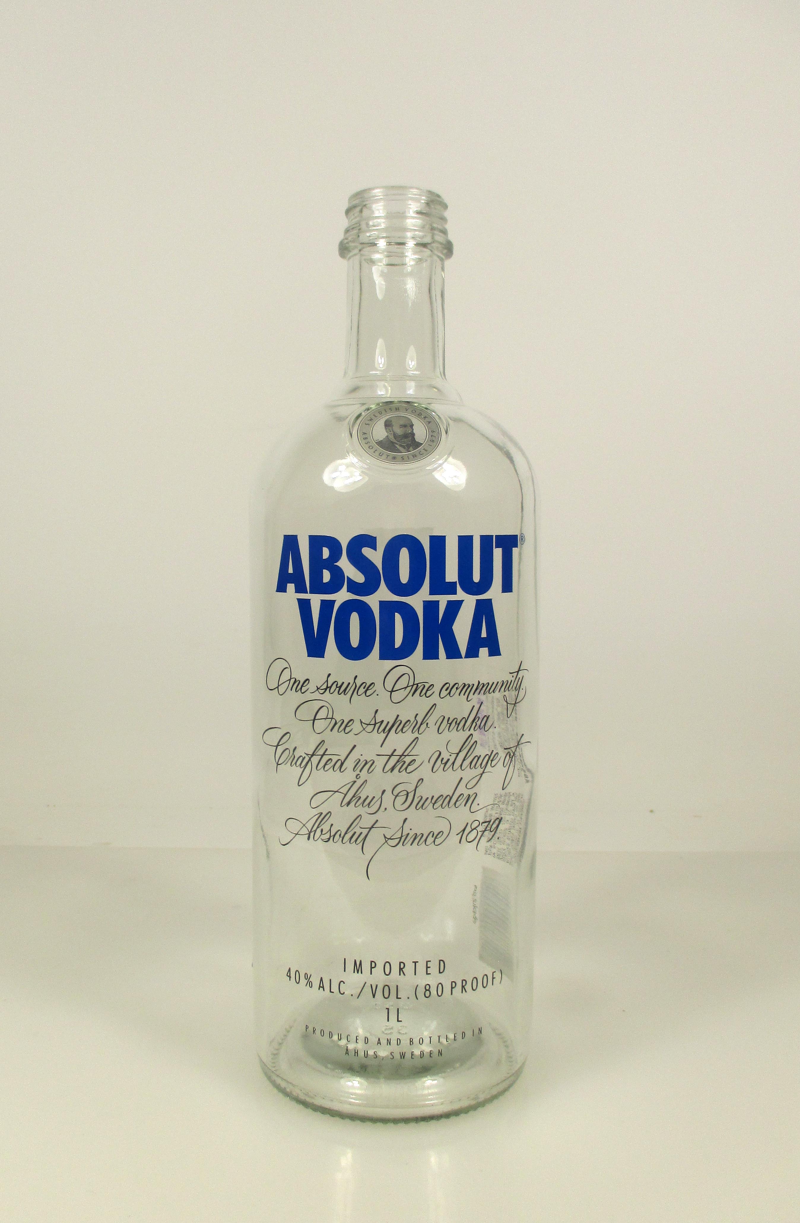 Random Single Empty Absolut Vodka 1L Bottle