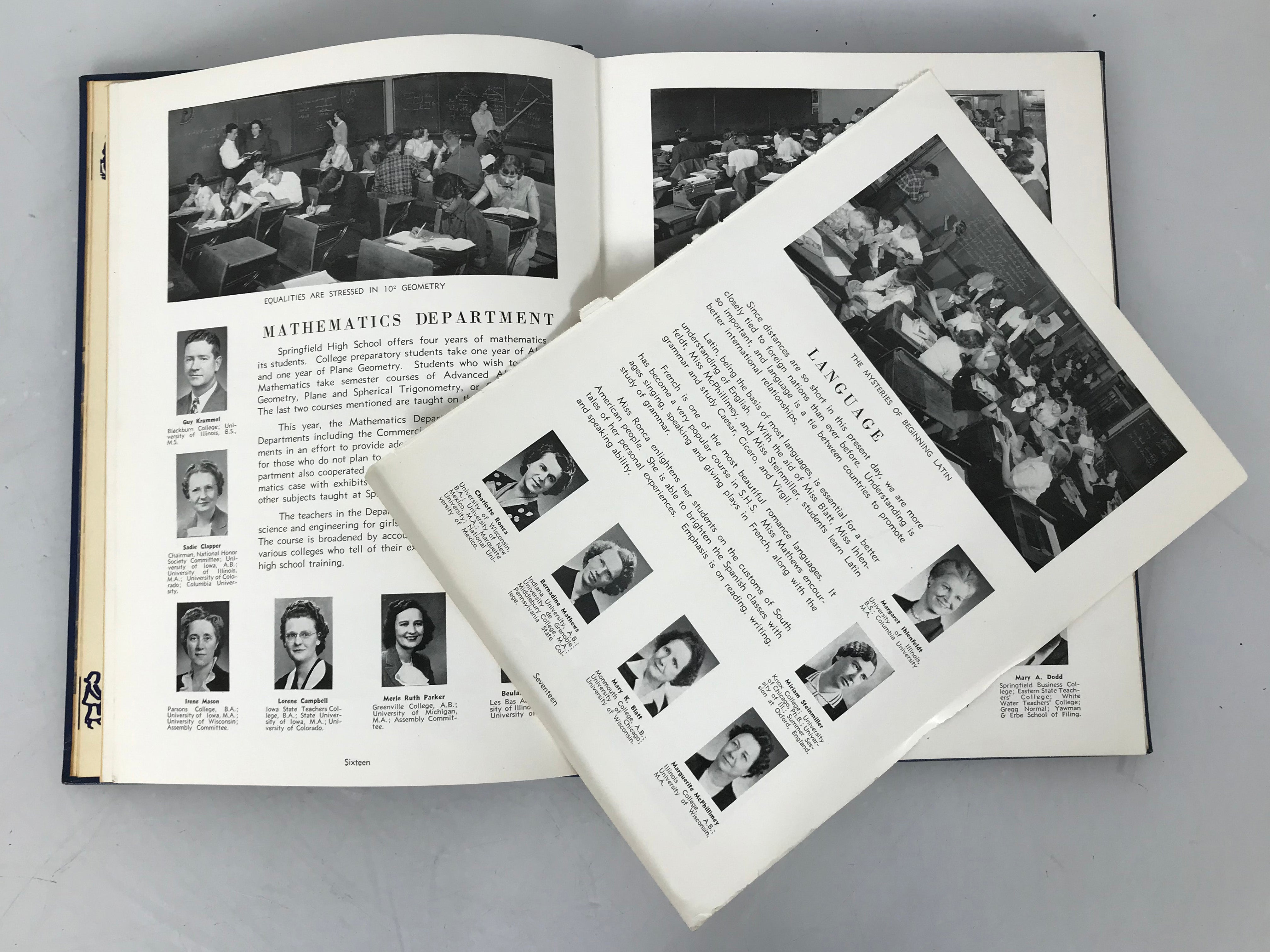 Capitoline 1950 Yearbook Springfield High School, Illinois
