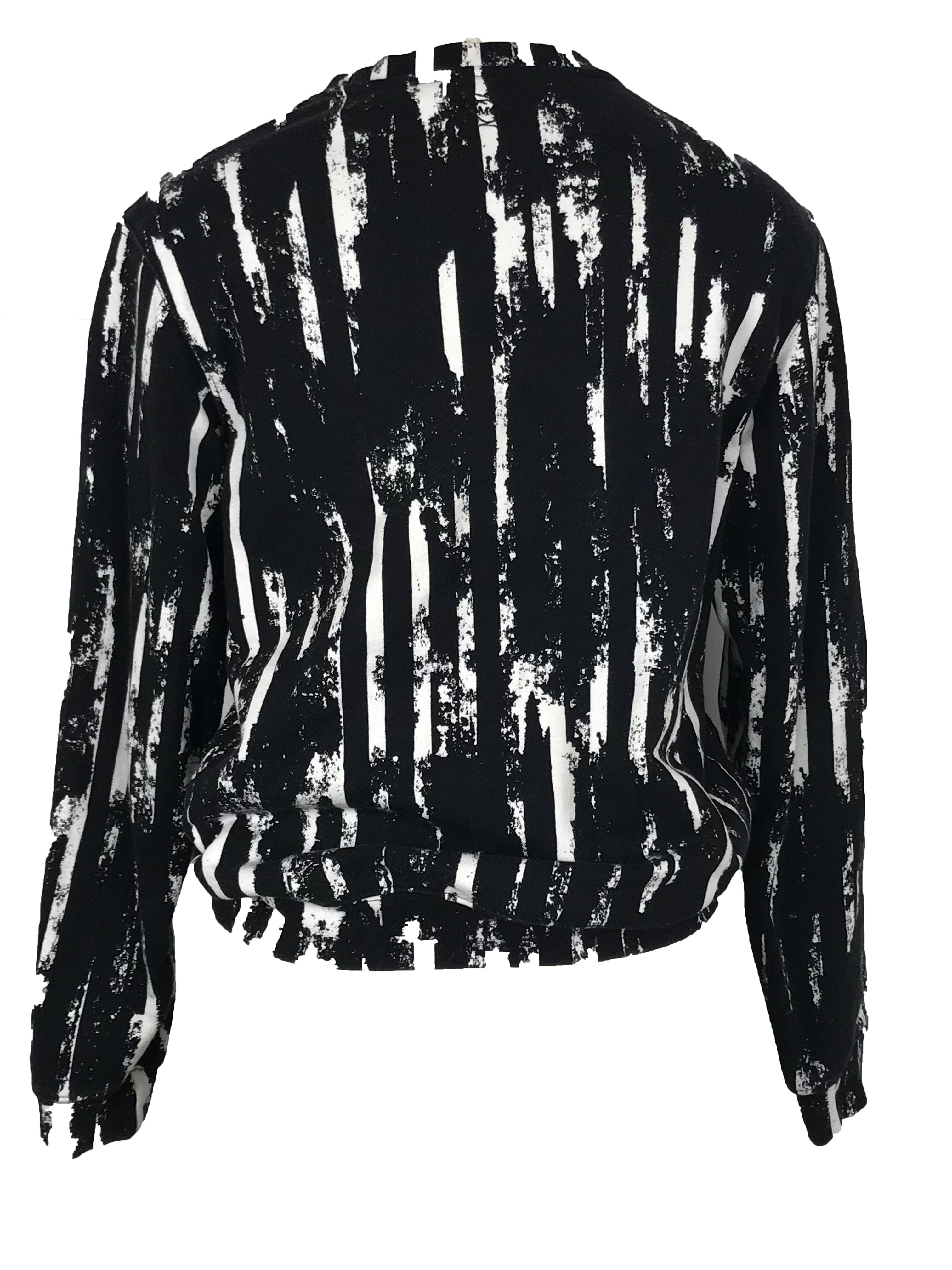 Alexander McQueen Black and White Patterned Crewneck Sweatshirt Size M