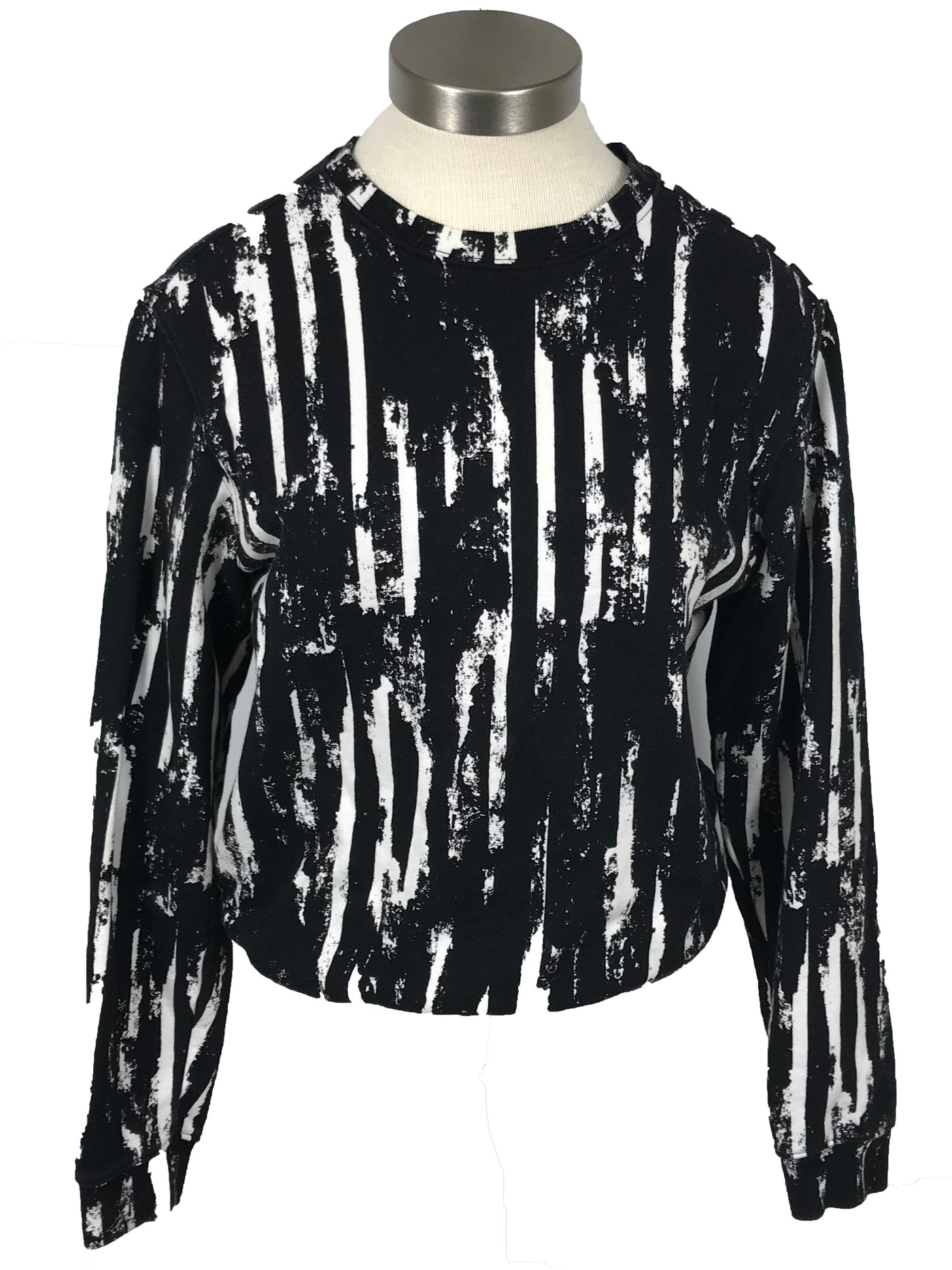 Alexander McQueen Black and White Patterned Crewneck Sweatshirt