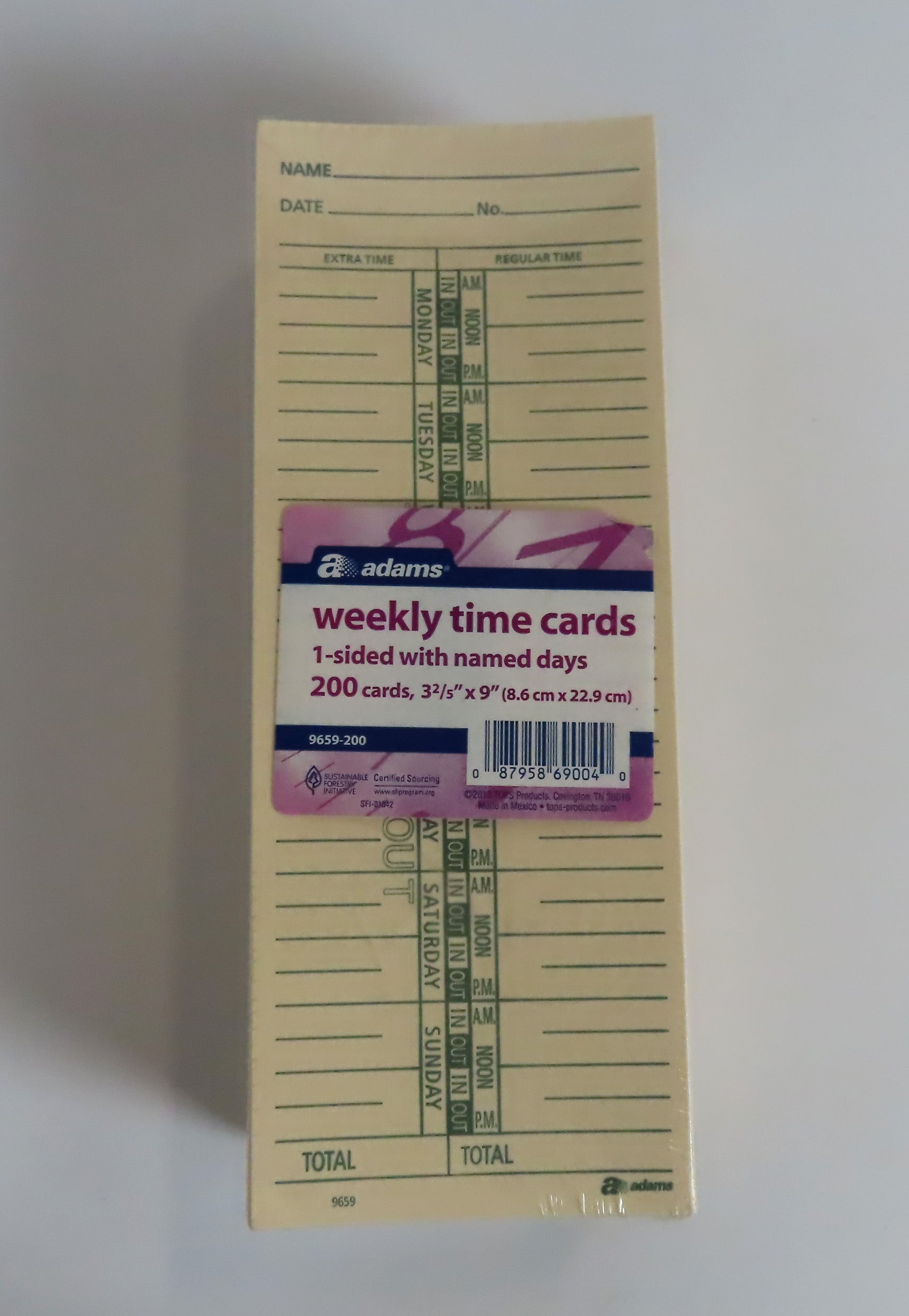 Adams Weekly Timecards 200-Pack